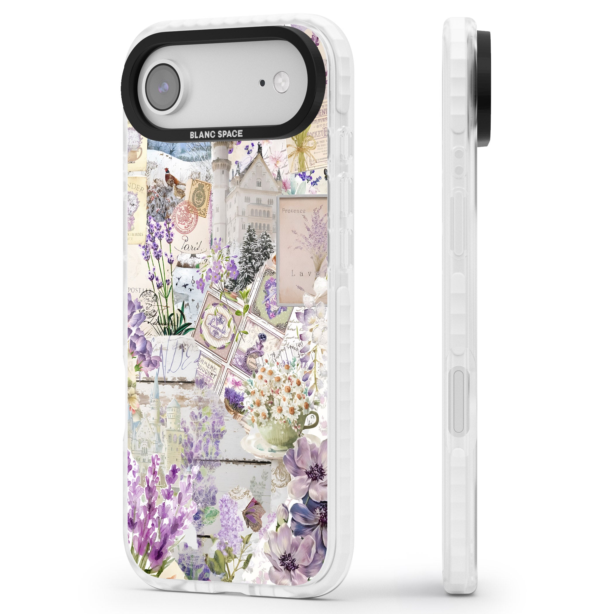 Soft Lavender Collage iPhone 17 Air Impact Pro Clear Phone Case Side Profile