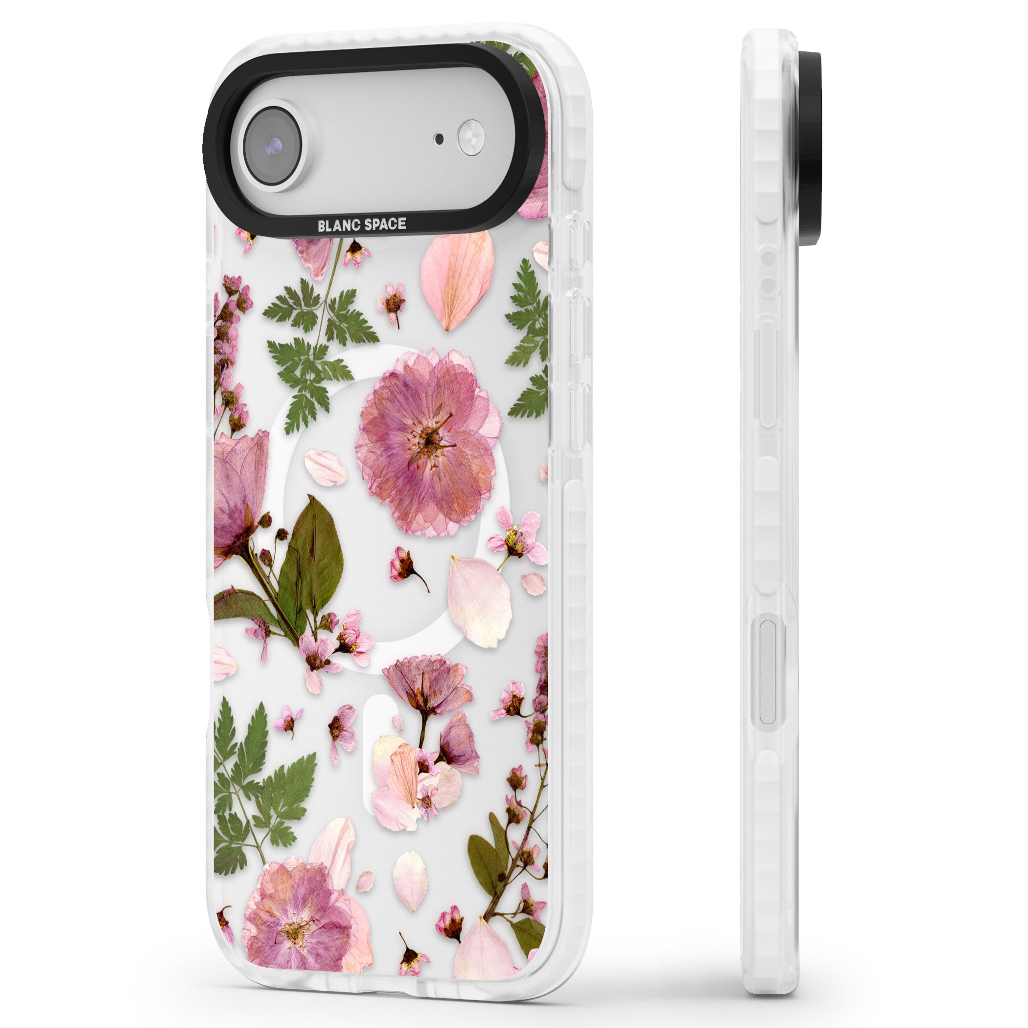 Blossom Bouquet iPhone 17 Air Impact Pro Clear Phone Case Side Profile
