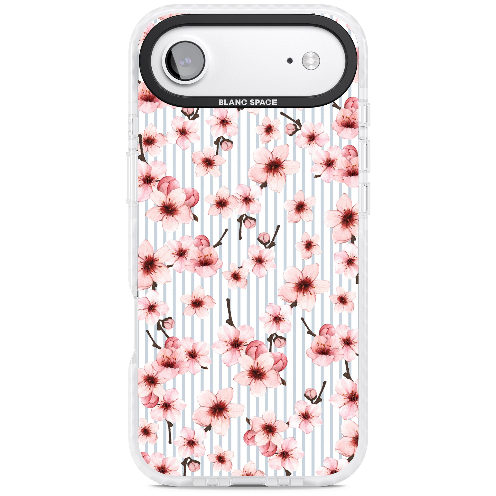 Cherry Blossoms Striped iPhone 17 Air Impact Pro Clear Phone Case