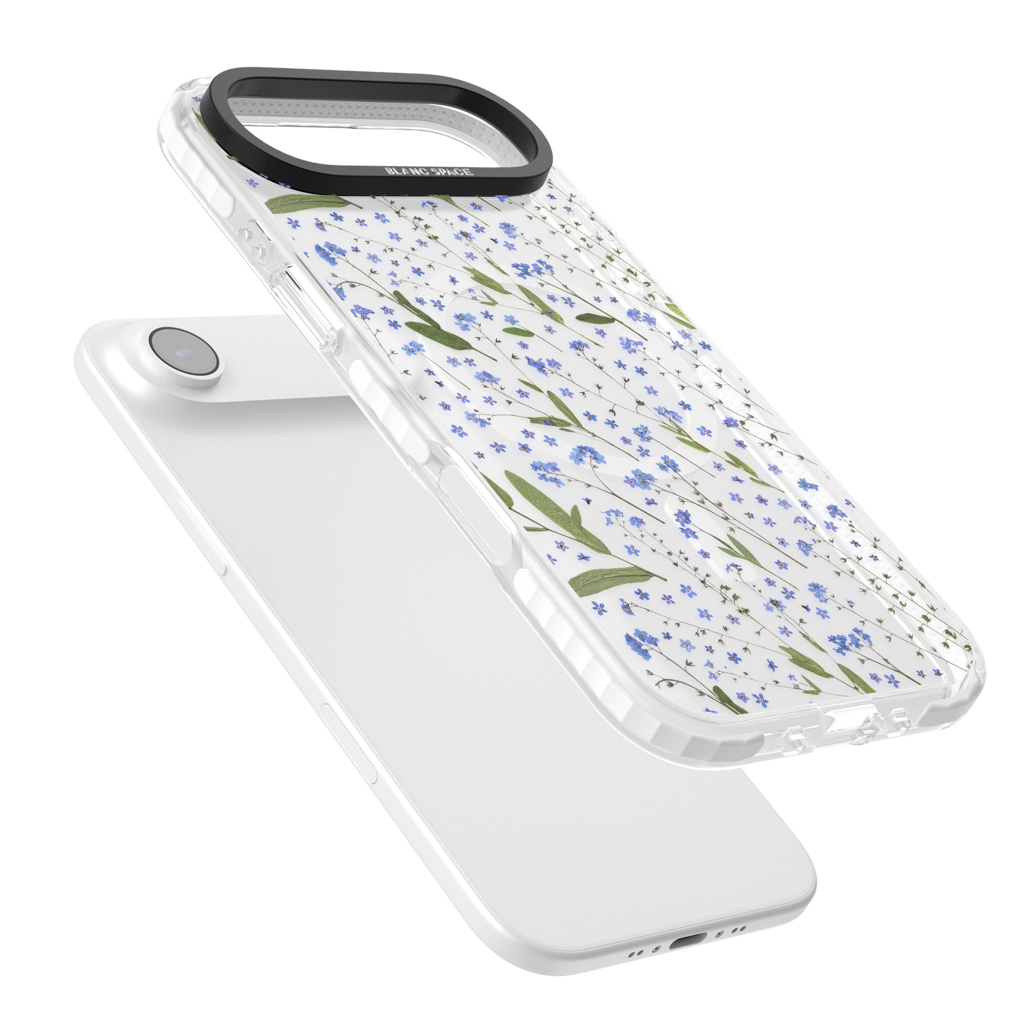 Blue Meadow Floral iPhone 17 Air Impact Pro Clear Phone Case Colours