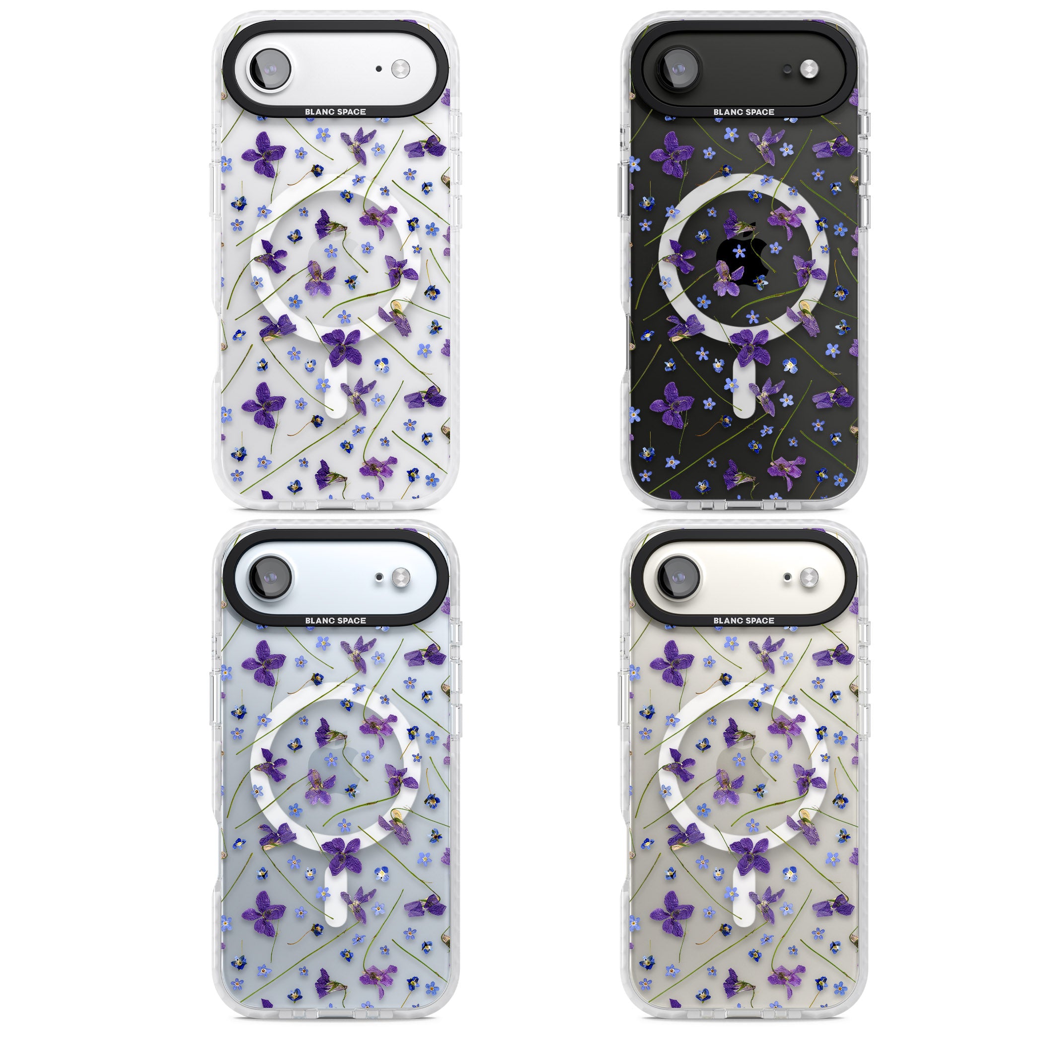 Pressed Violet Flower iPhone 17 Air Impact Pro Clear Phone Case APT Impact Protection