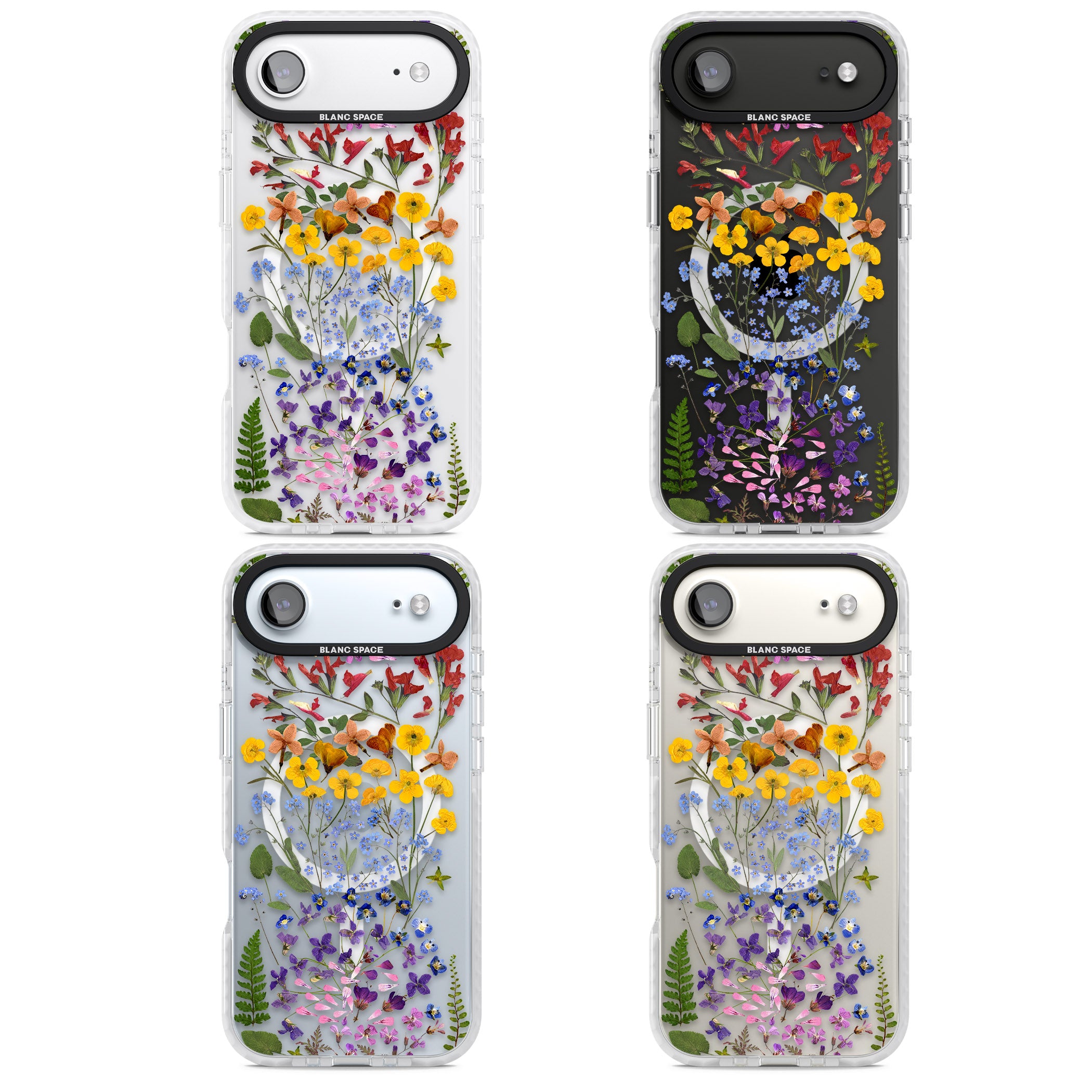 Pressed Wildflower Stripe iPhone 17 Air Impact Pro Clear Phone Case APT Impact Protection