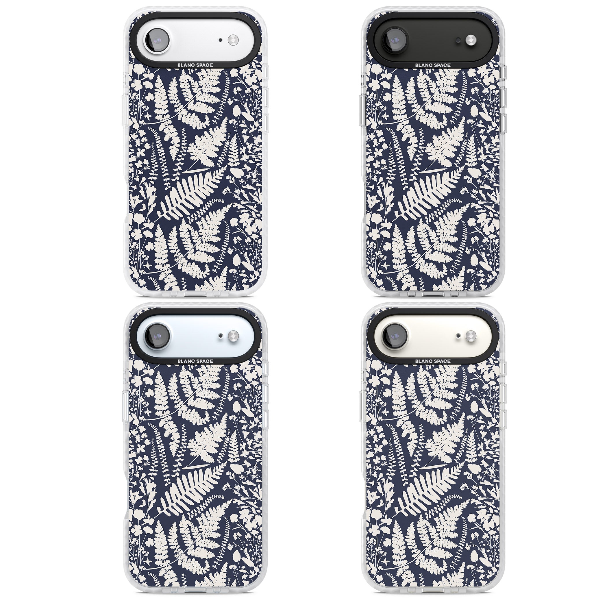 Wildflowers & Ferns On Navy iPhone 17 Air Impact Pro Clear Phone Case APT Impact Protection