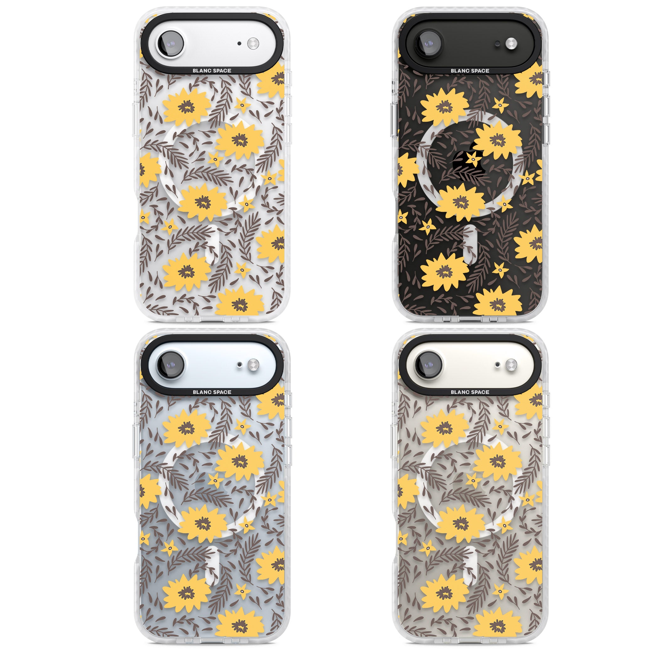 Yellow Blossoms Floral iPhone 17 Air Impact Pro Clear Phone Case APT Impact Protection