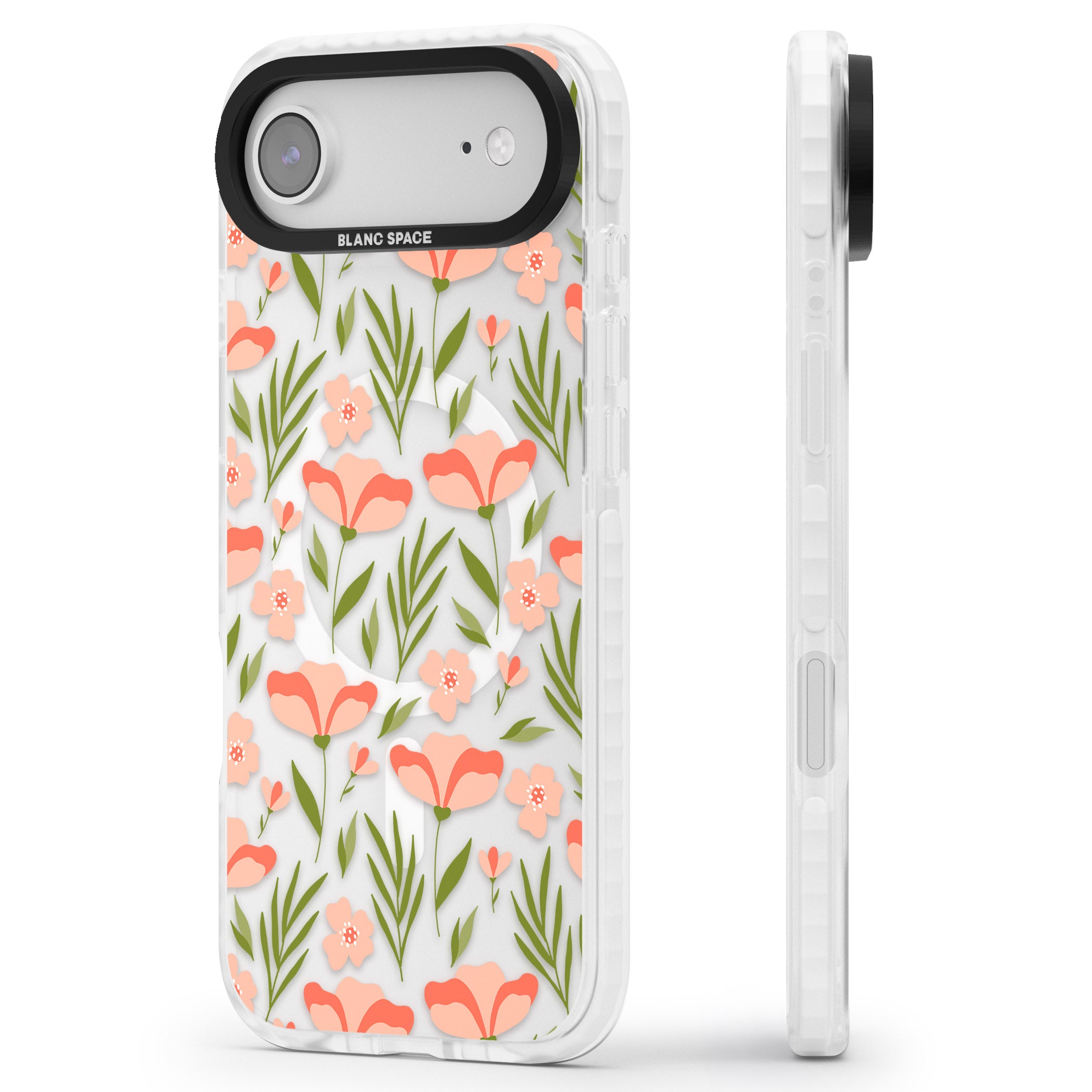 Blossom Bloom iPhone 17 Air Impact Pro Clear Phone Case Side Profile
