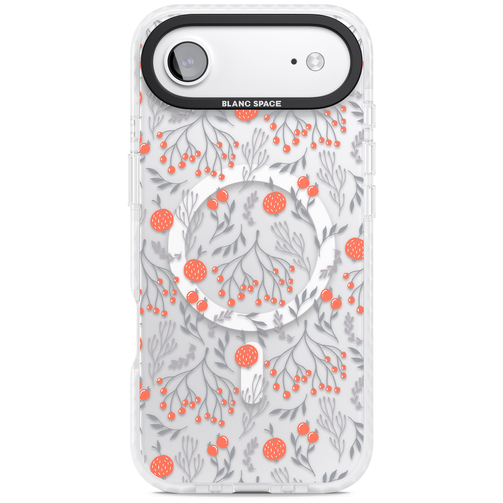 Red Fruits Floral iPhone 17 Air Impact Pro Clear Phone Case