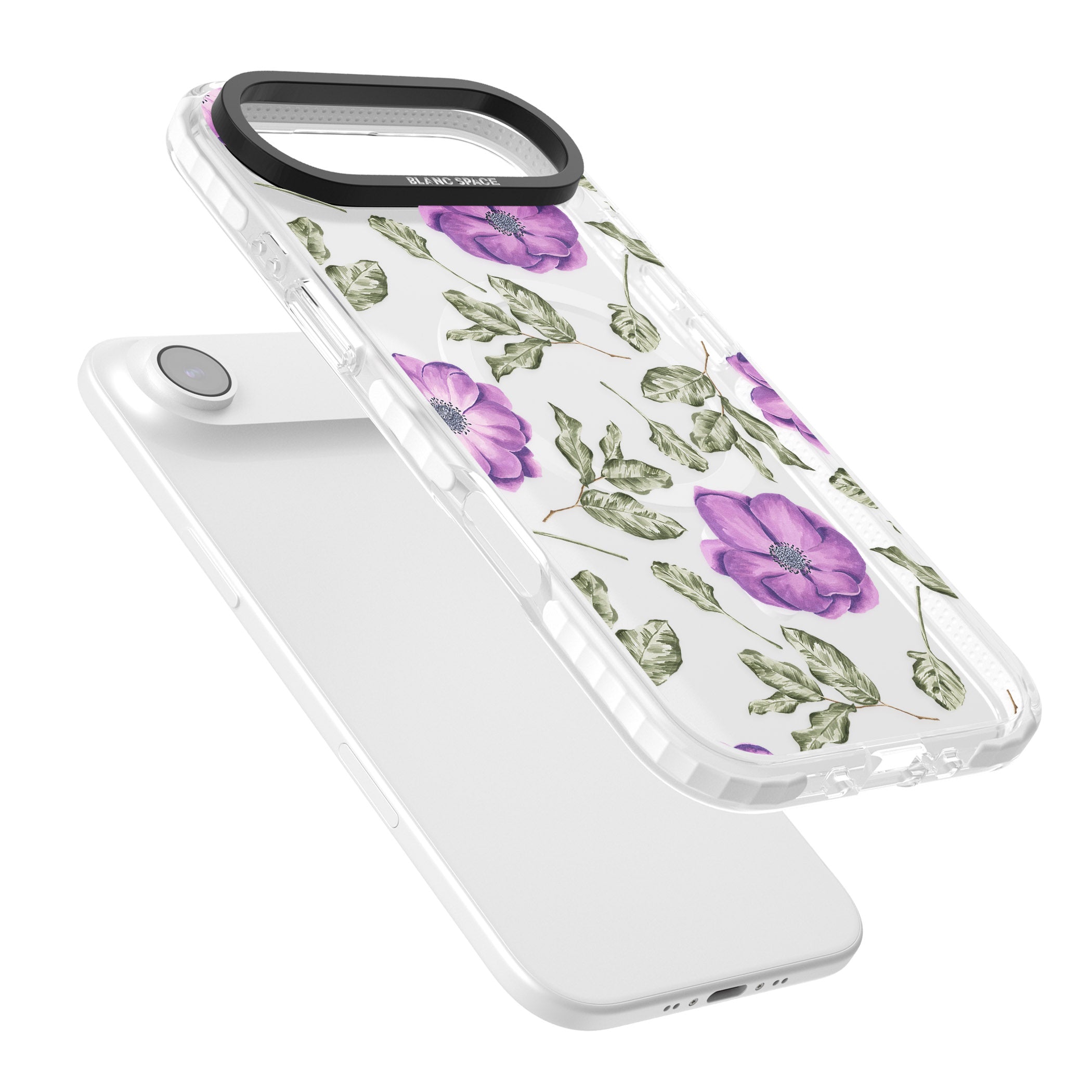 Purple Bloom Floral iPhone 17 Air Impact Pro Clear Phone Case Colours