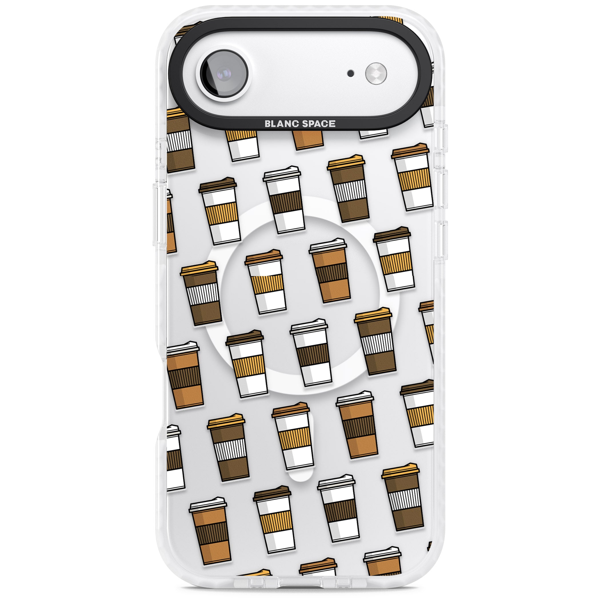 Coffee Cup Pattern iPhone 17 Air Impact Pro Clear Phone Case