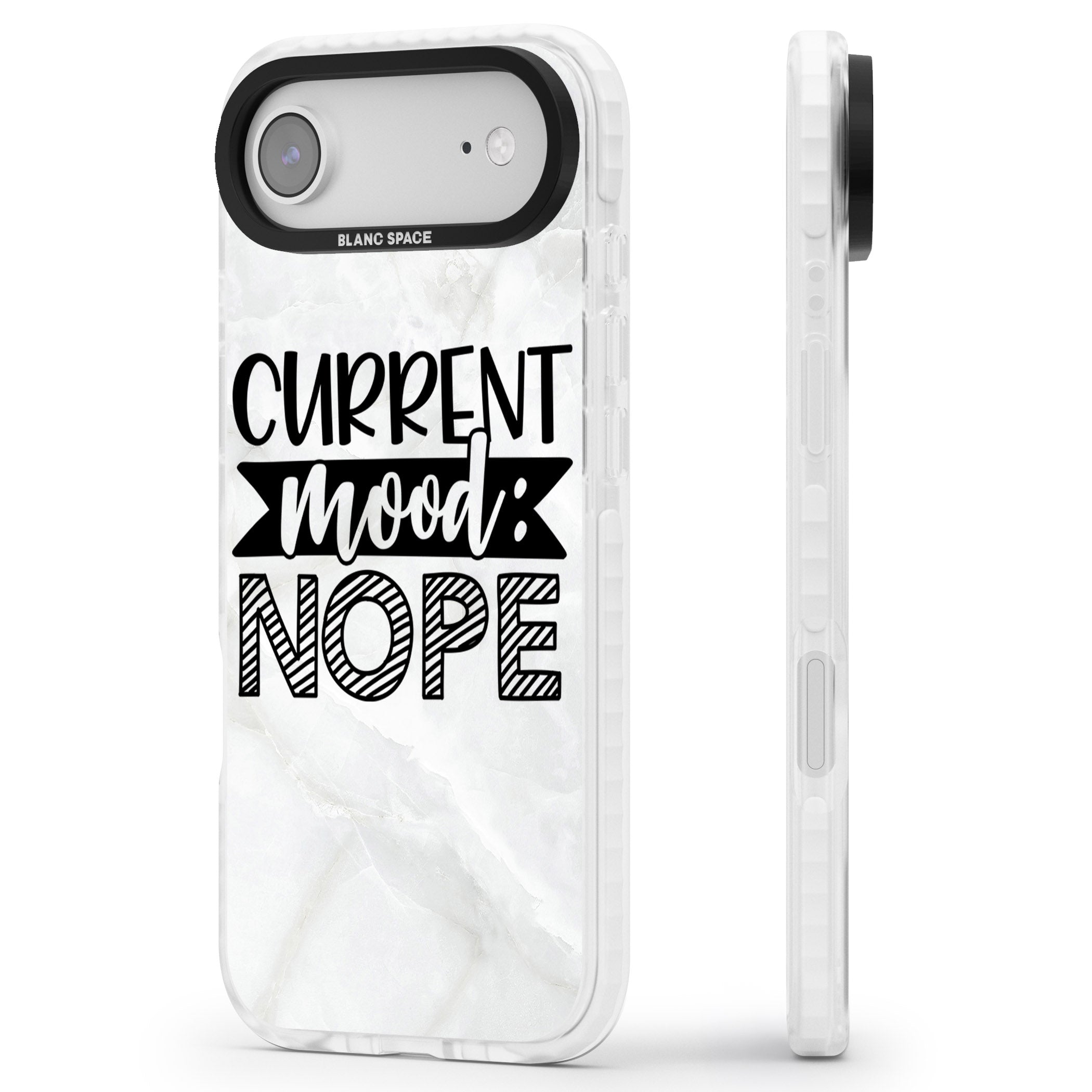 Current Mood Nope iPhone 17 Air Impact Pro Clear Phone Case Side Profile