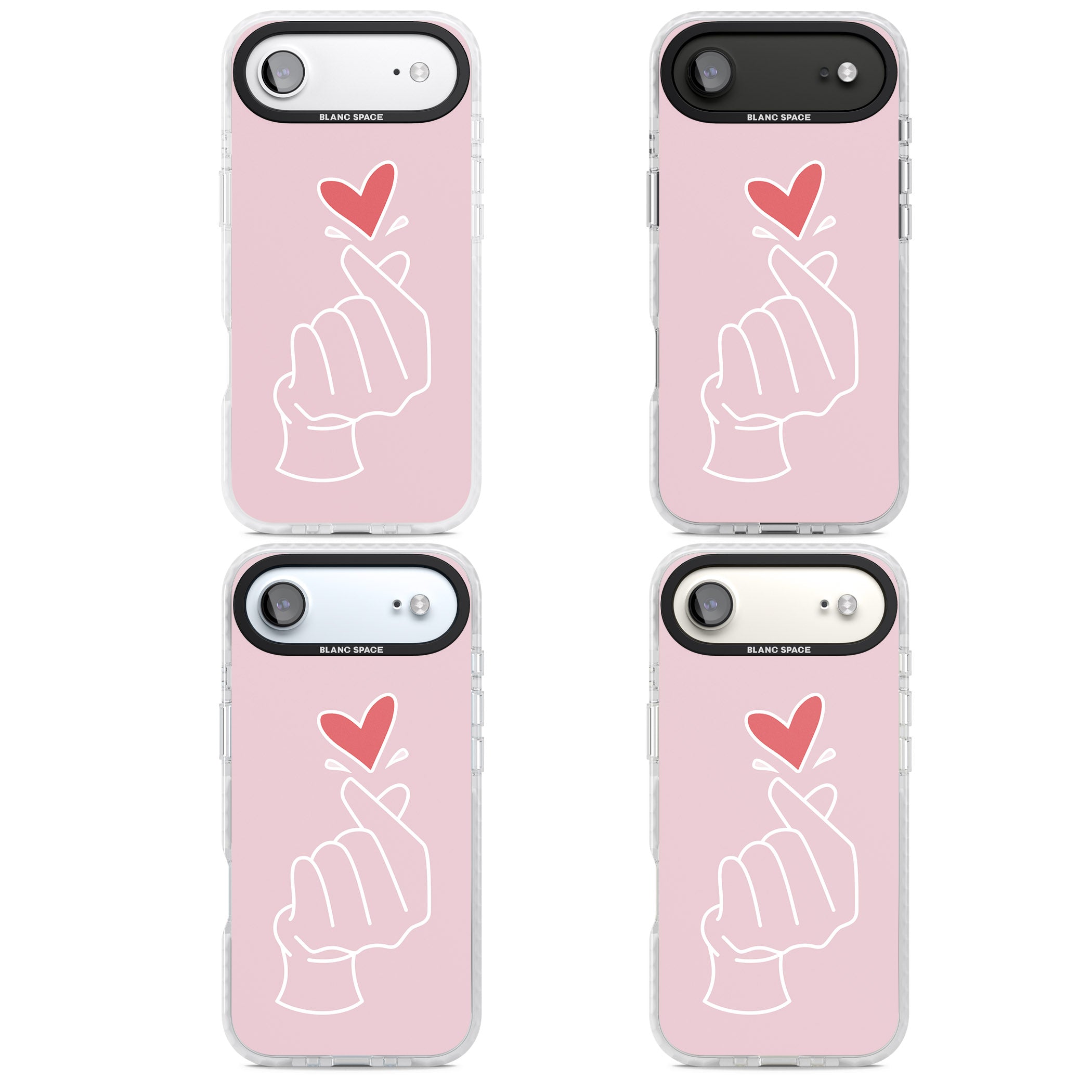 Pink Heart Hand iPhone 17 Air Impact Pro Clear Phone Case APT Impact Protection