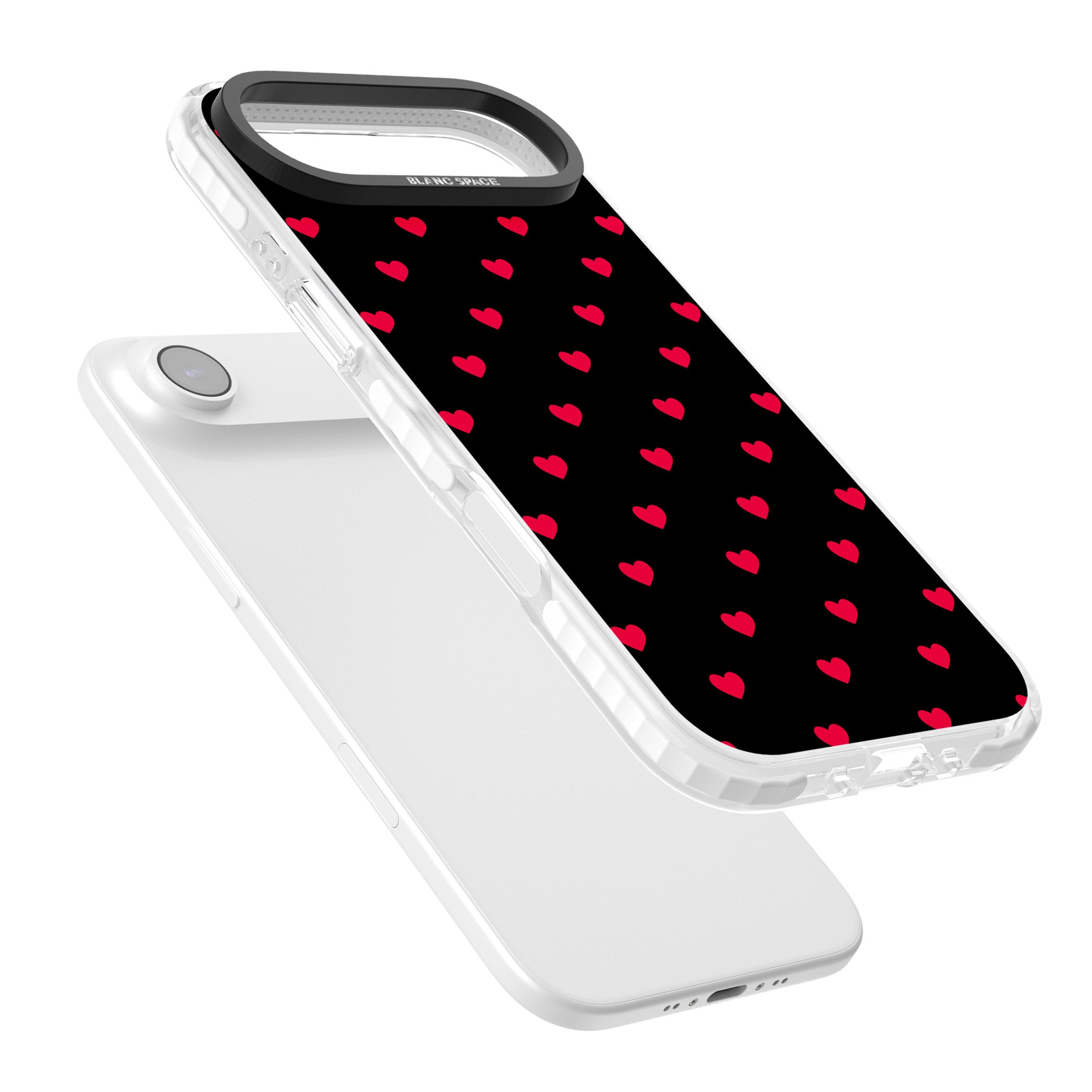Small Heart Pattern: Red & iPhone 17 Air Impact Pro Clear Phone Case Colours