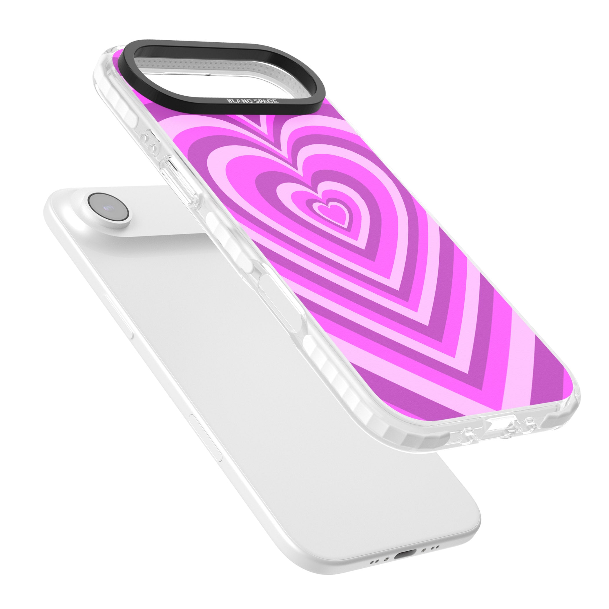 Pink Heart Illusion iPhone 17 Air Impact Pro Clear Phone Case Colours