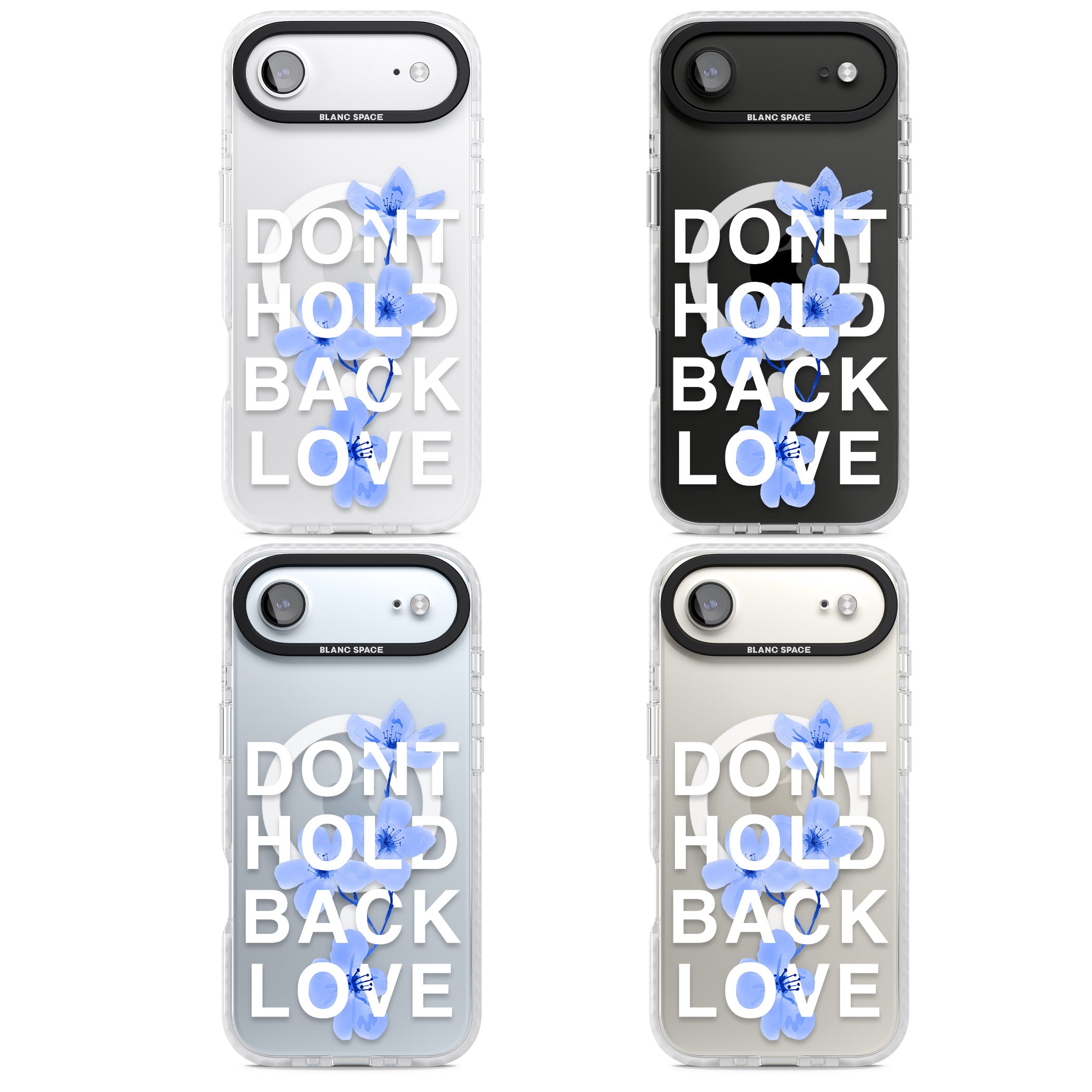 Don'T Hold Back Love Blue & White iPhone 17 Air Impact Pro Clear Phone Case APT Impact Protection