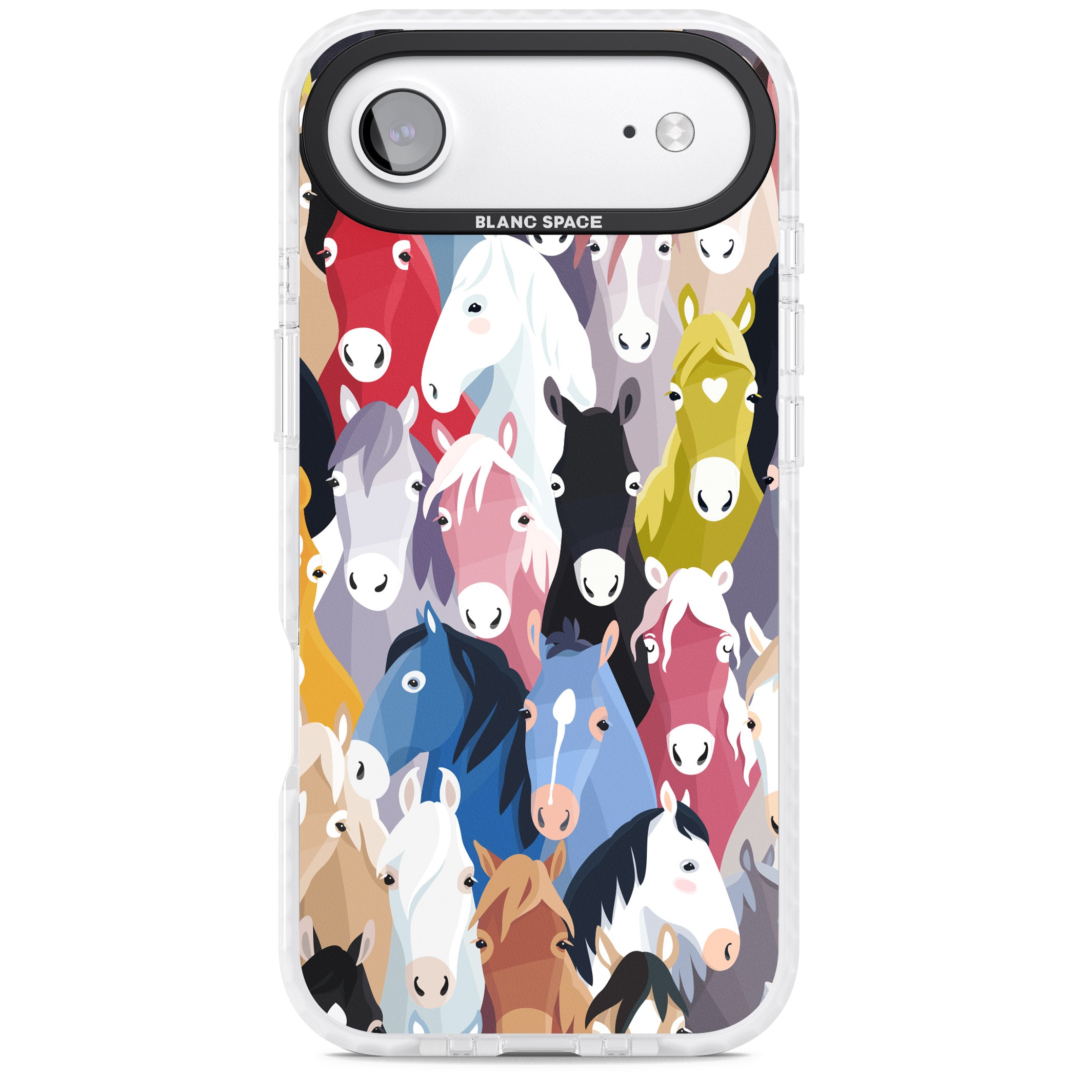 Colourful Horse Pattern iPhone 17 Air Impact Pro Clear Phone Case