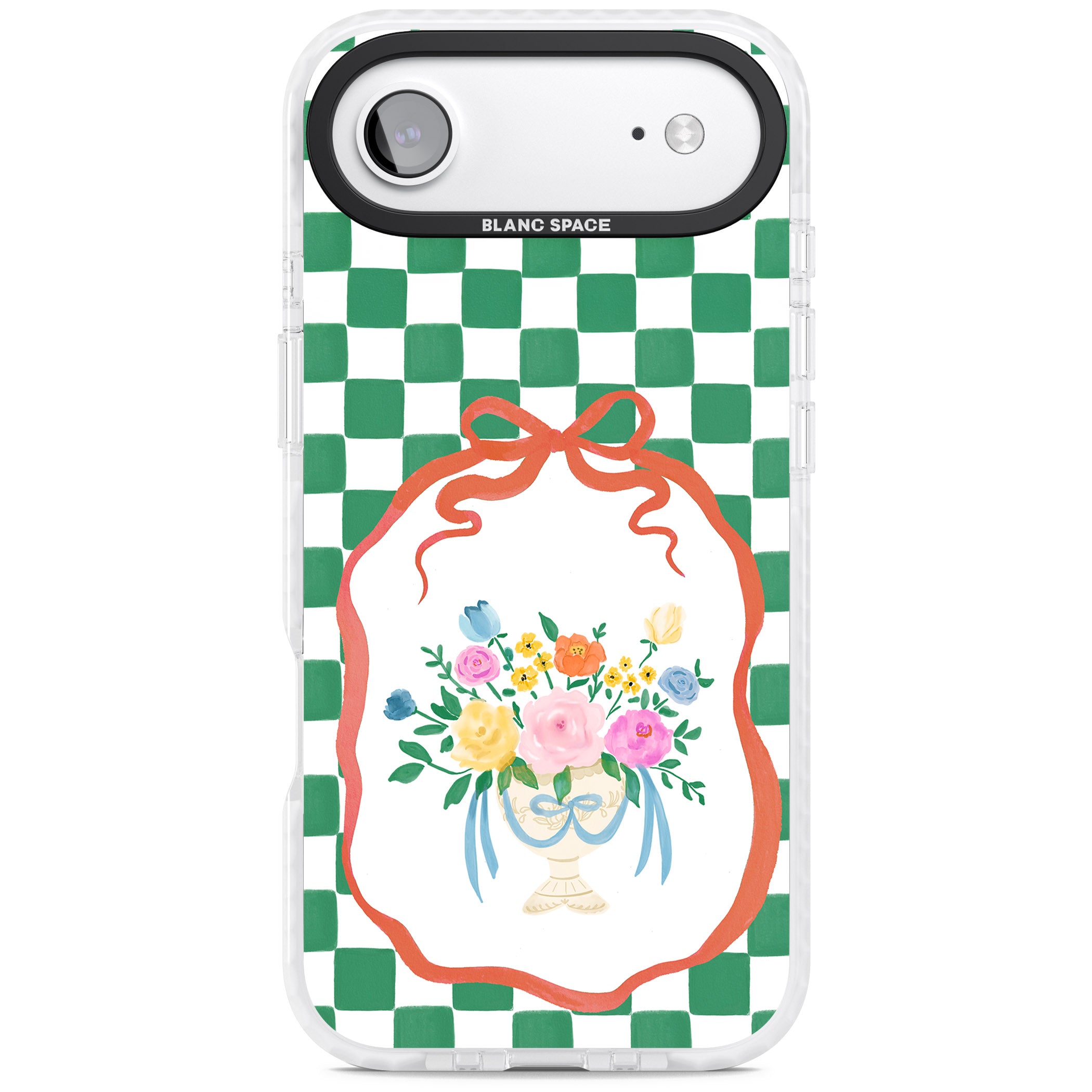 Green Checked Bouquet iPhone 17 Air Impact Pro Clear Phone Case