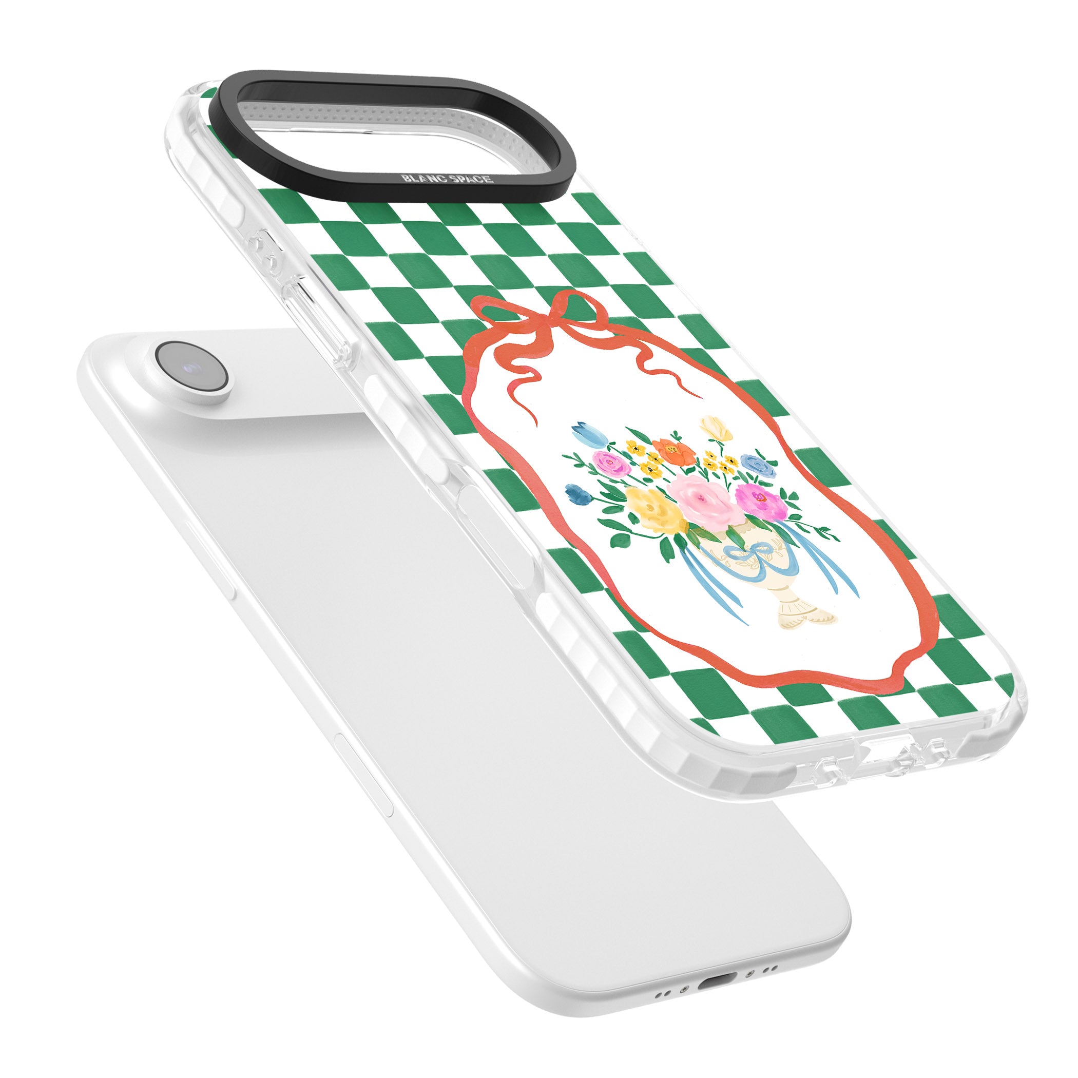 Green Checked Bouquet iPhone 17 Air Impact Pro Clear Phone Case Colours