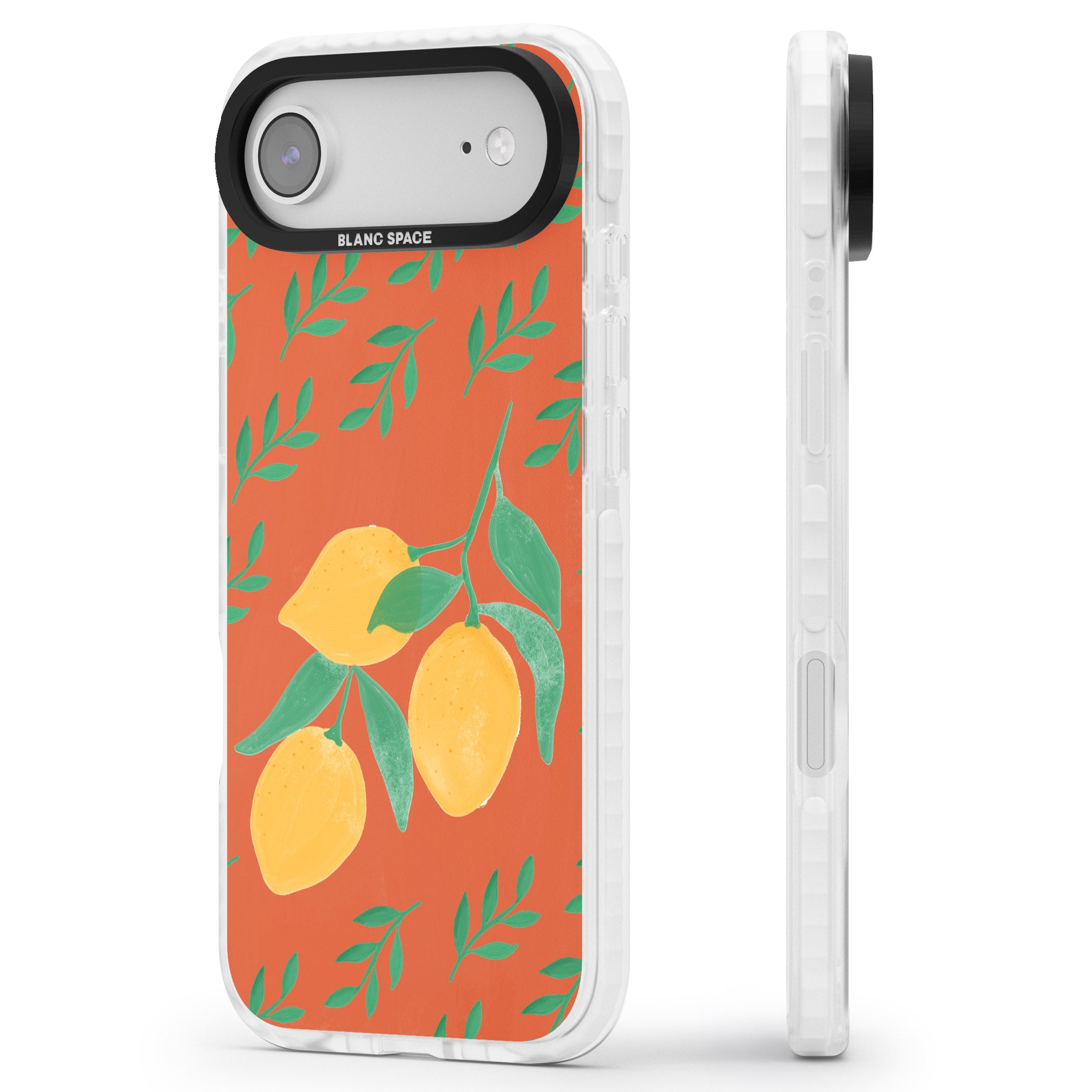 Tuscan Lemons iPhone 17 Air Impact Pro Clear Phone Case Side Profile