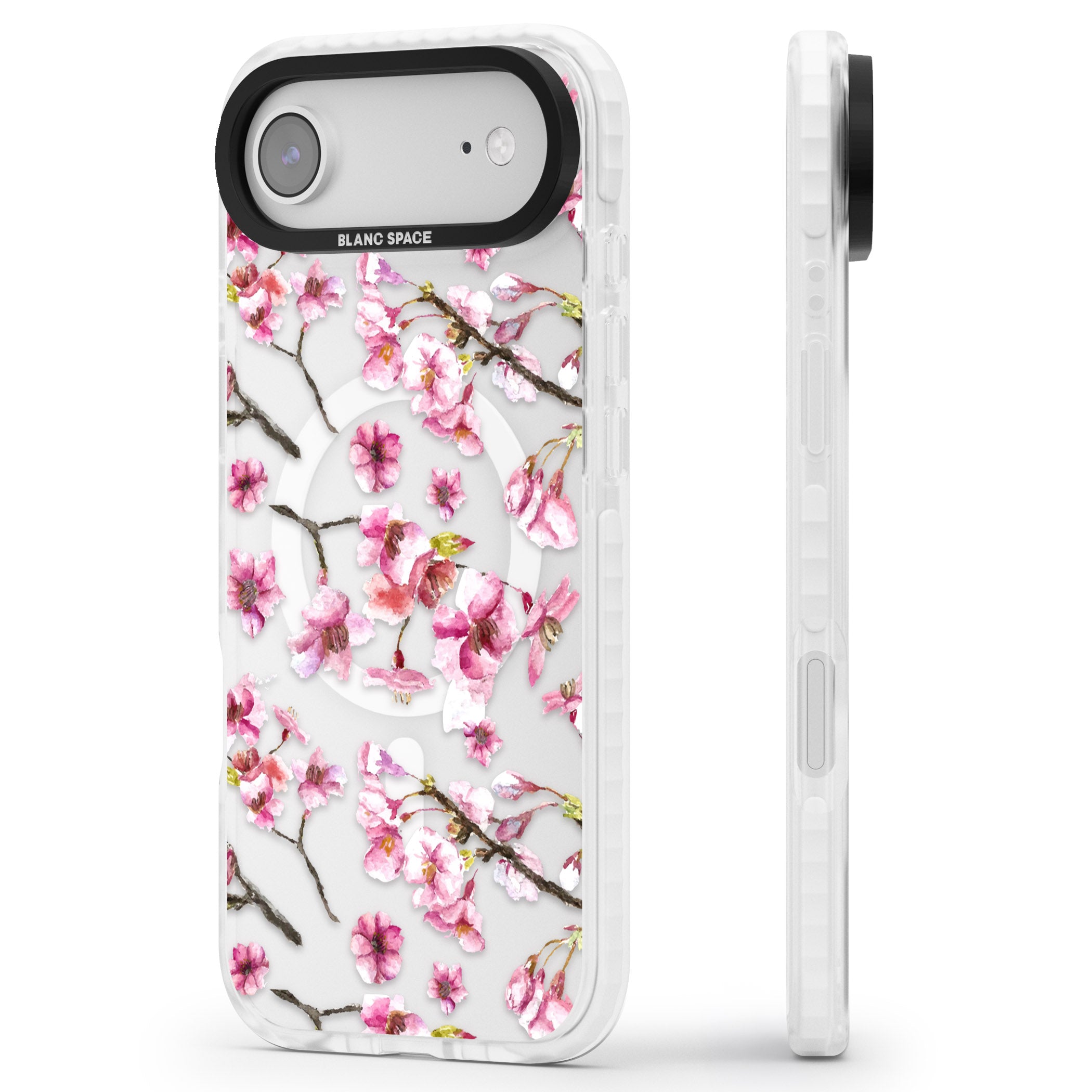 Sakura Bloom iPhone 17 Air Impact Pro Clear Phone Case Side Profile