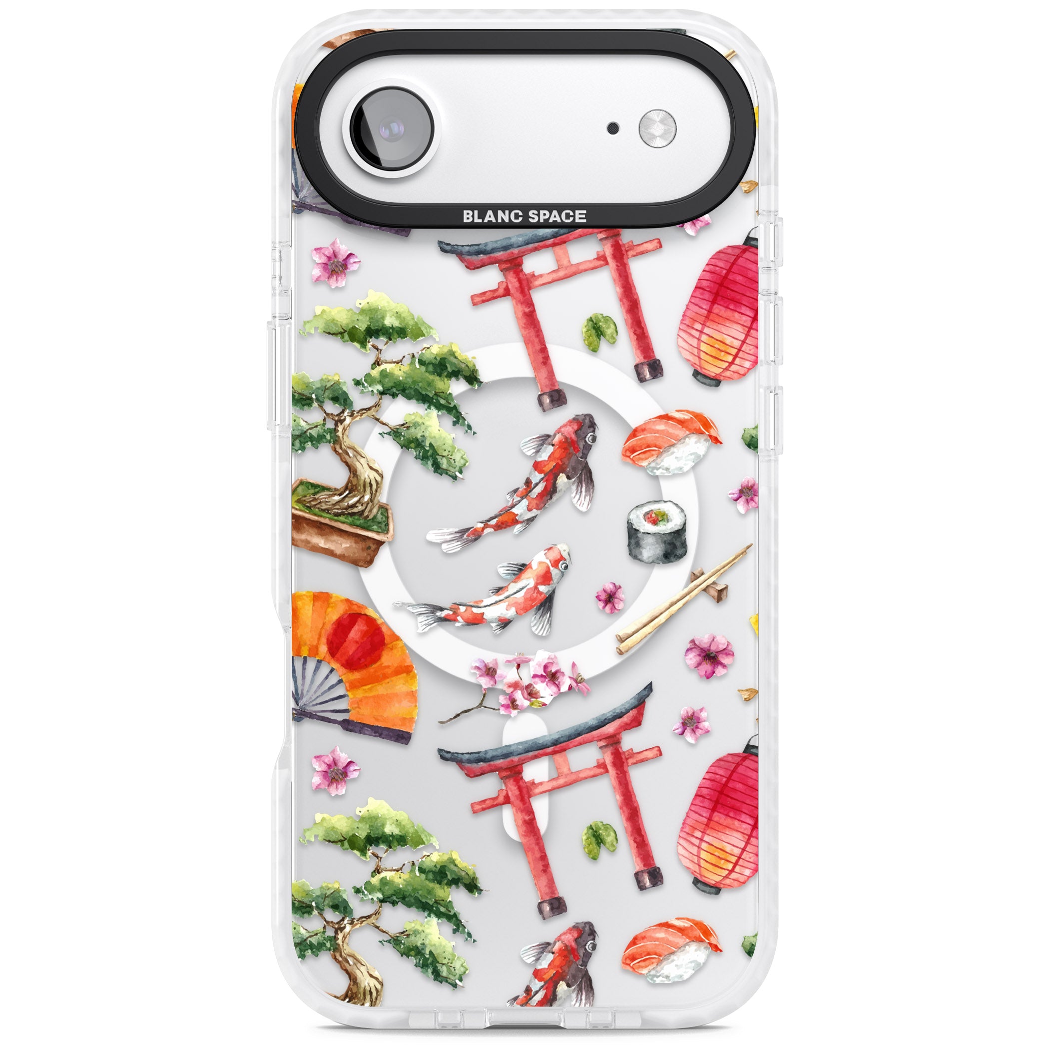 Japanese Watercolor iPhone 17 Air Impact Pro Clear Phone Case