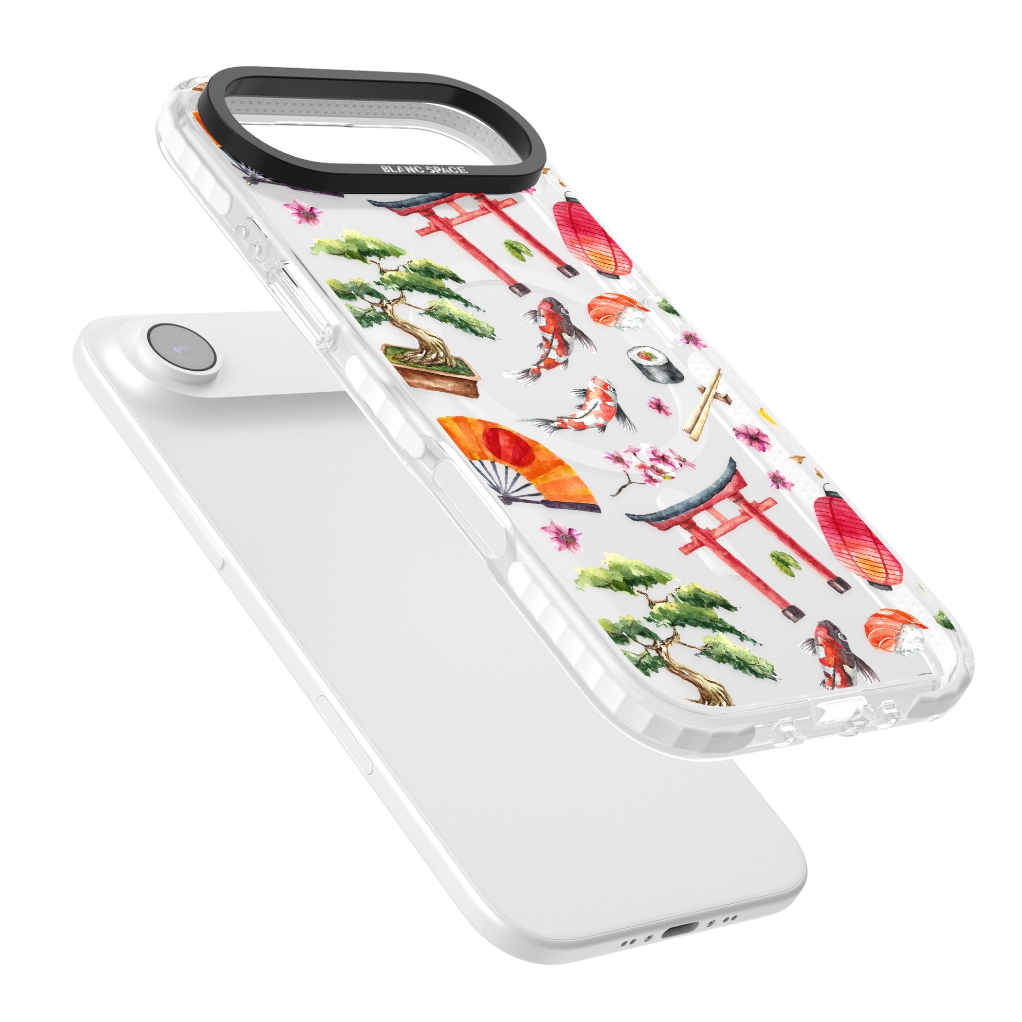 Japanese Watercolor iPhone 17 Air Impact Pro Clear Phone Case Colours
