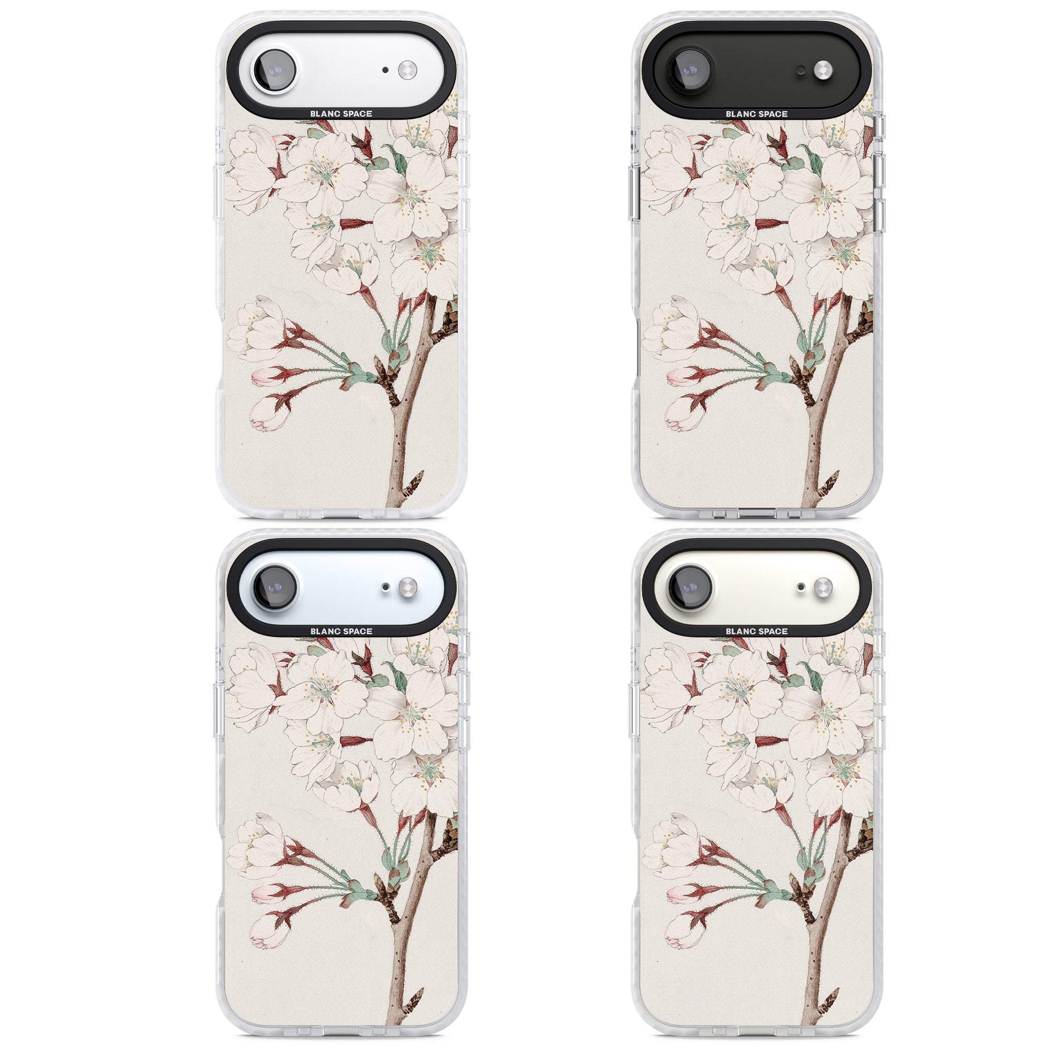 Vintage Japanese Illustrations Cherry Blossoms iPhone 17 Air Impact Pro Clear Phone Case APT Impact Protection