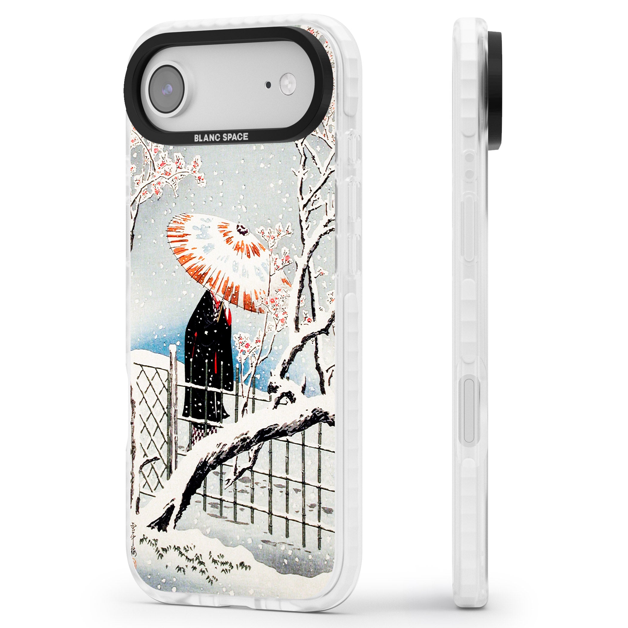 Plum Tree In Snow By Hiroaki Takahashi iPhone 17 Air Impact Pro Clear Phone Case Side Profile