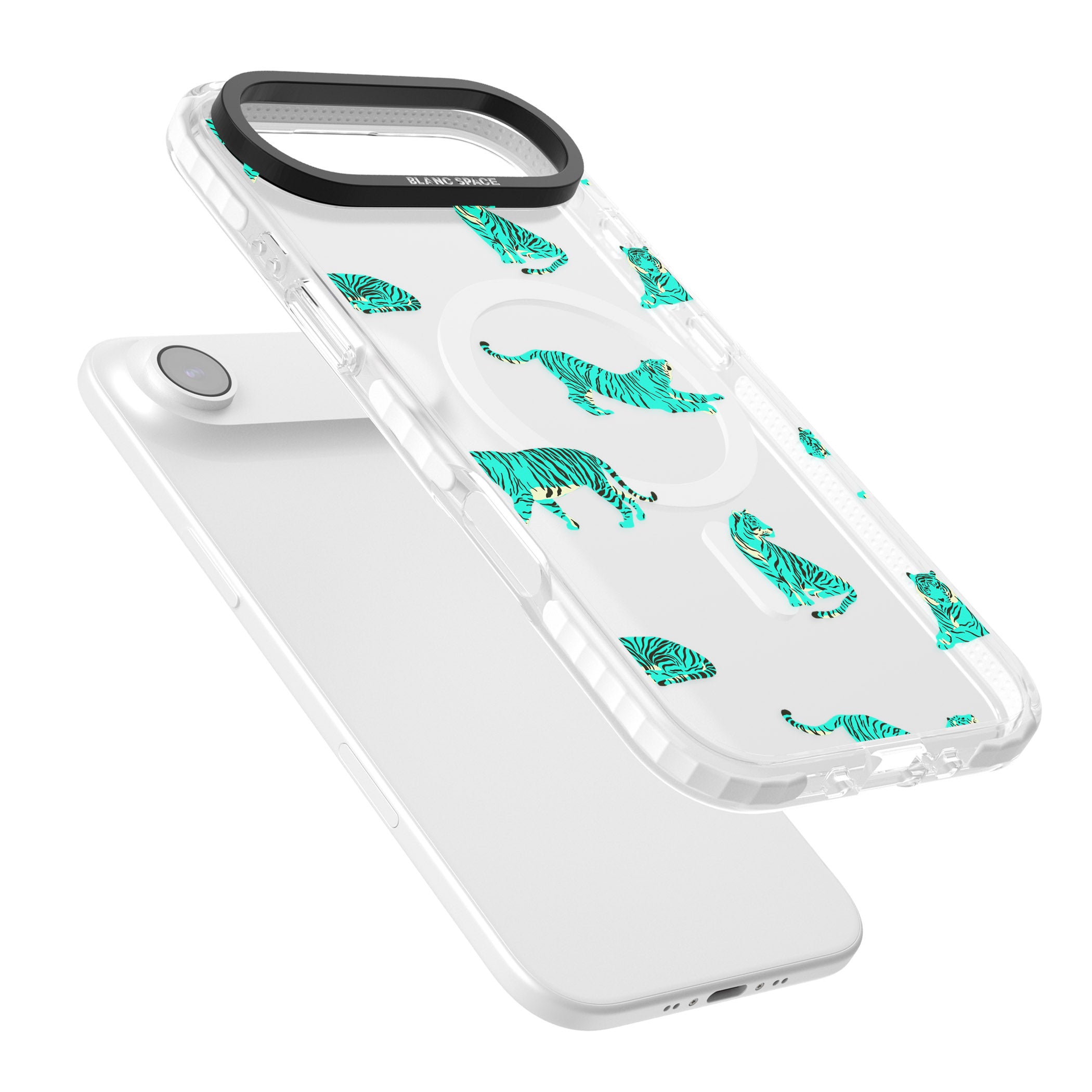 Turquoise Tiger iPhone 17 Air Impact Pro Clear Phone Case Colours