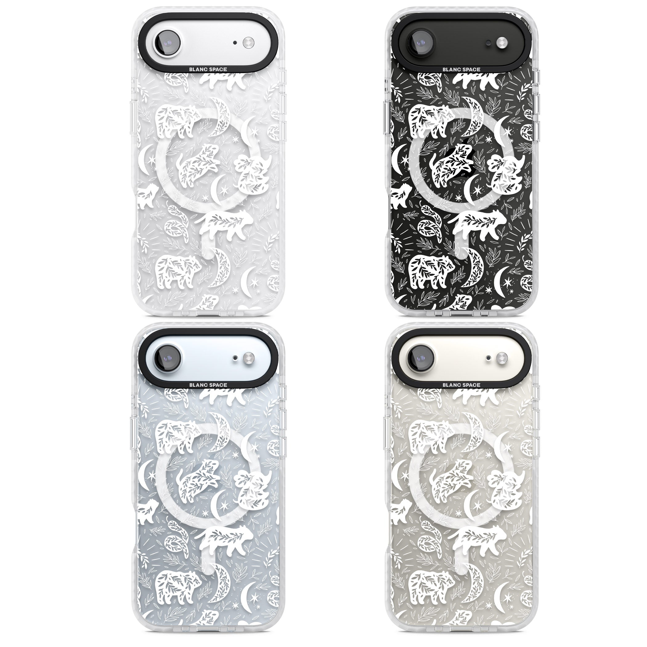 Forest Animal Silhouettes: White/Clear iPhone 17 Air Impact Pro Clear Phone Case APT Impact Protection