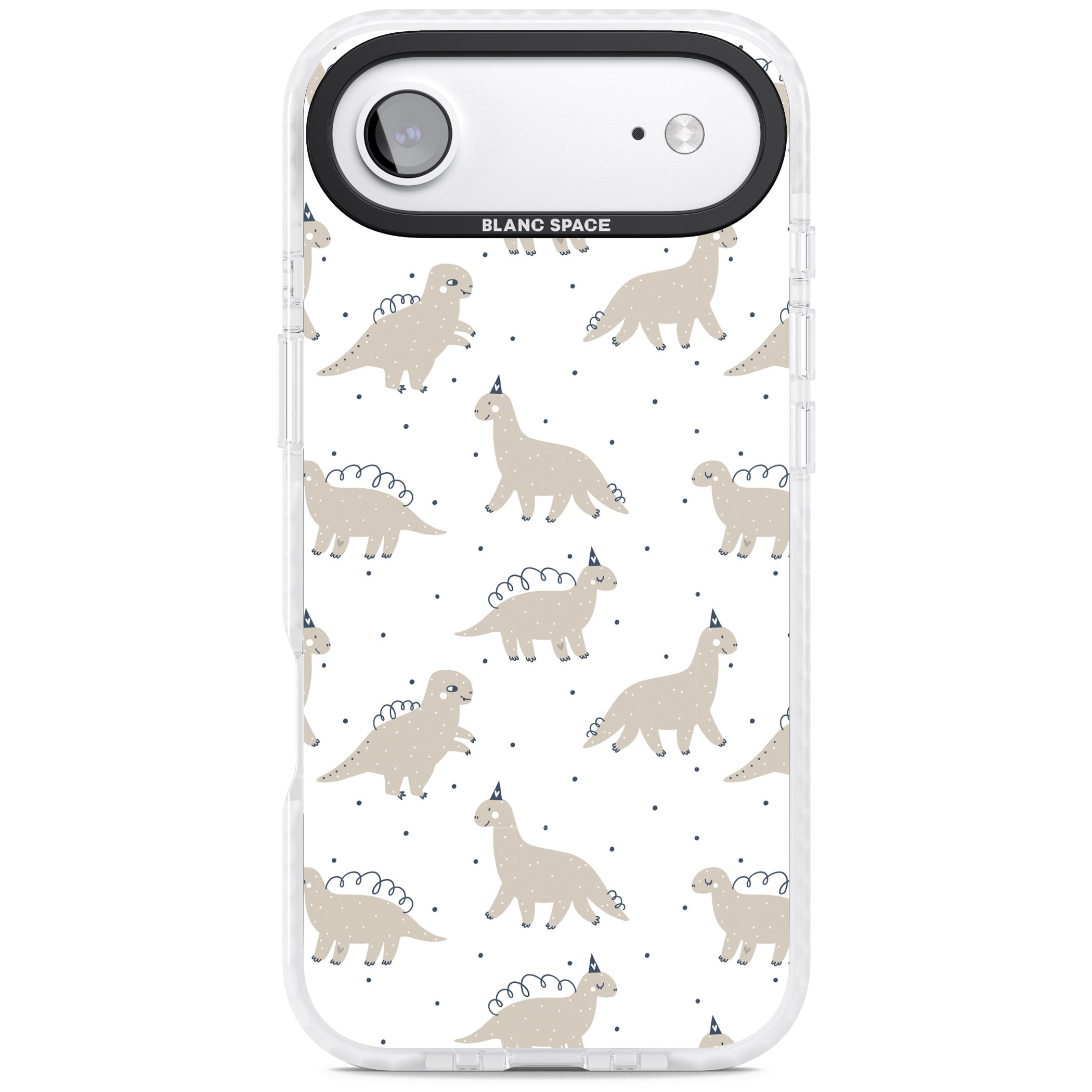 Party Dino Pattern iPhone 17 Air Impact Pro Clear Phone Case