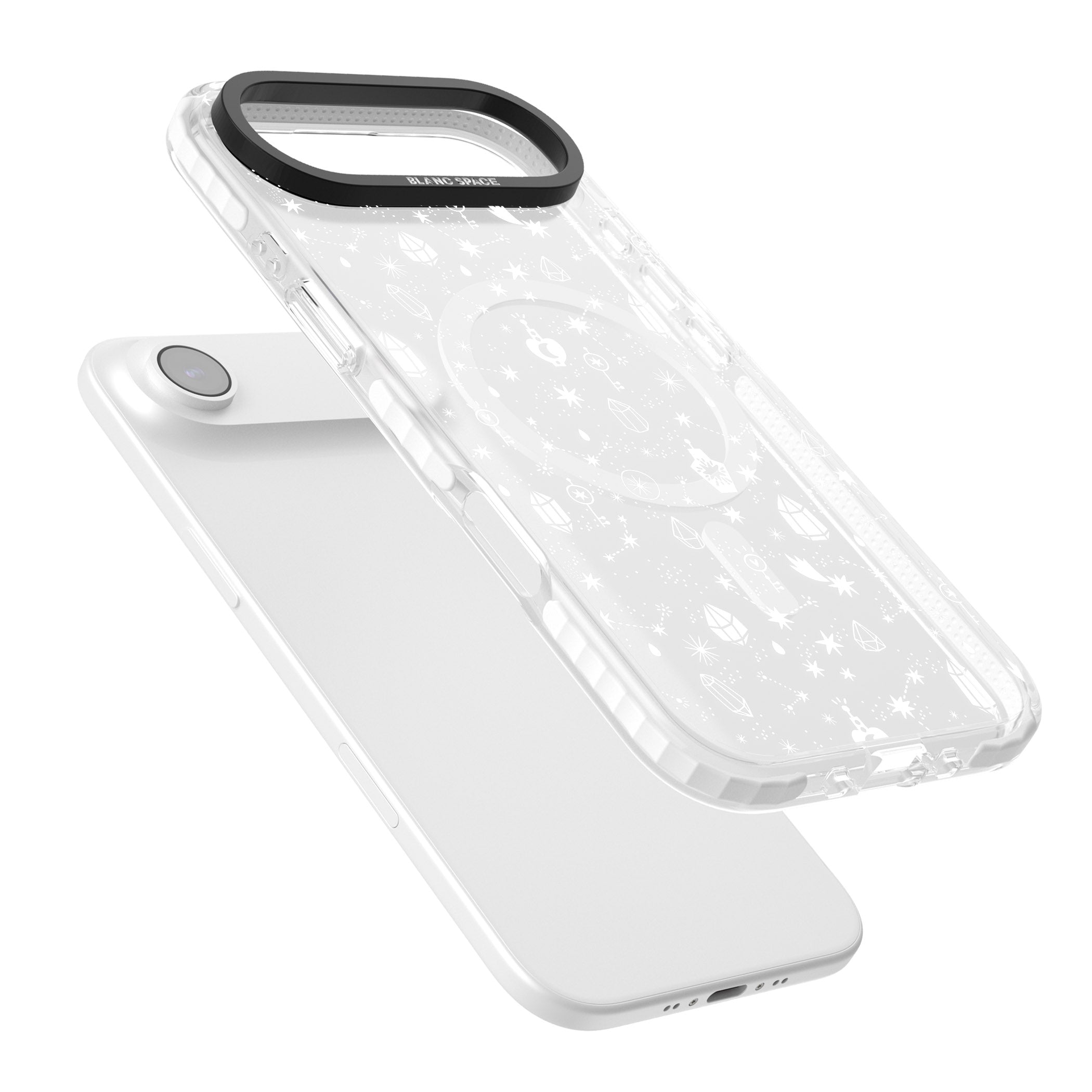 White Cosmic Crystal iPhone 17 Air Impact Pro Clear Phone Case Colours