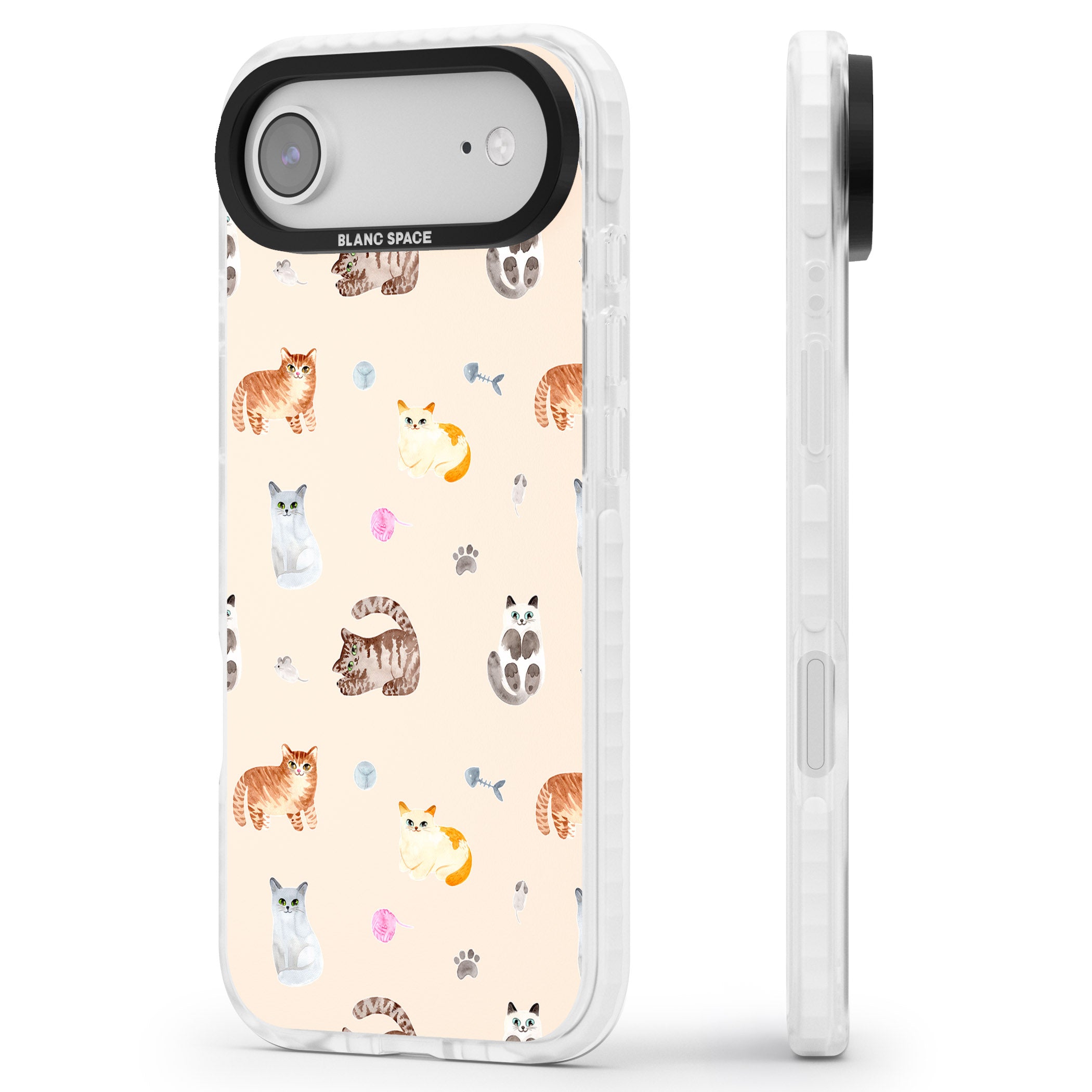 Cat Playground iPhone 17 Air Impact Pro Clear Phone Case Side Profile