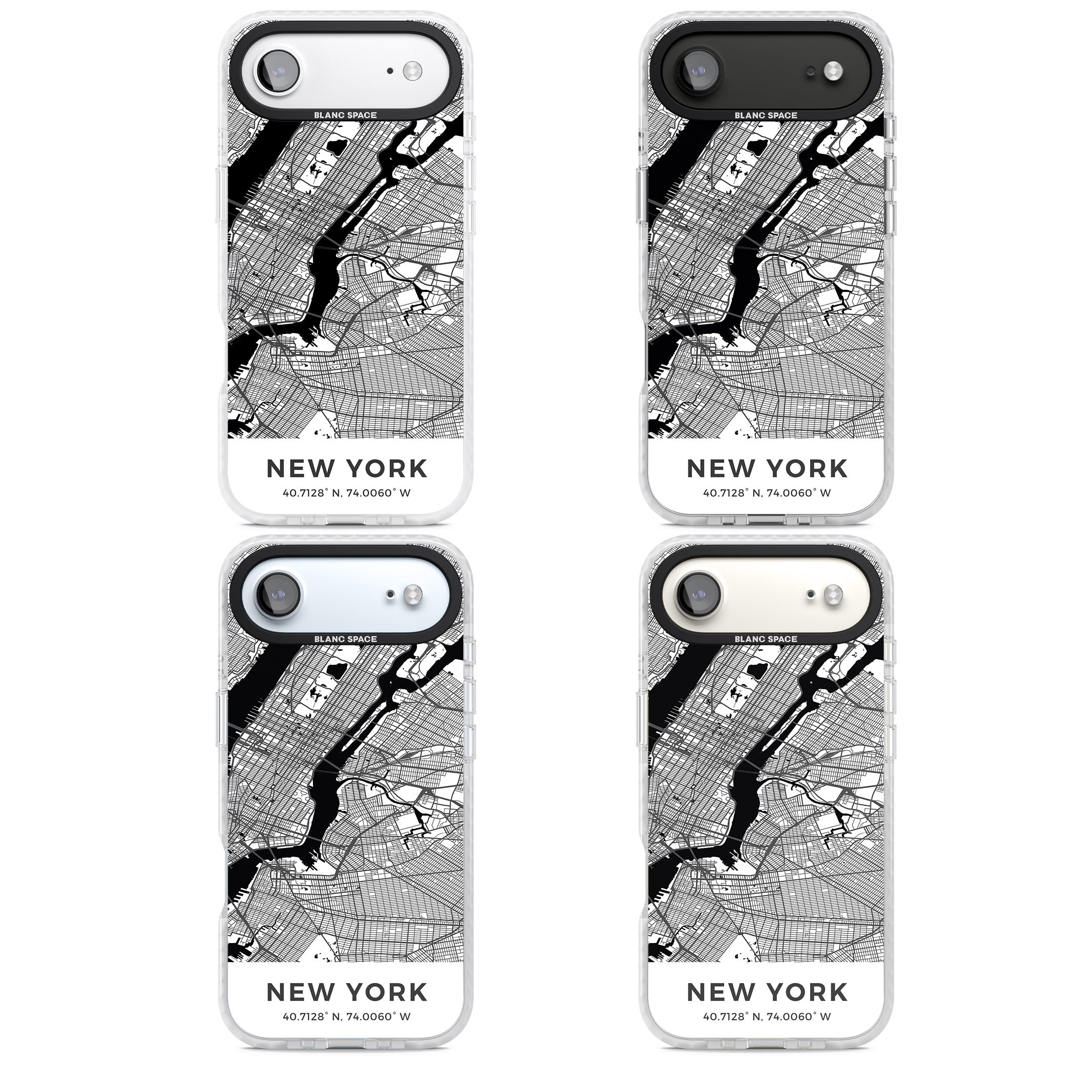 New York Map iPhone 17 Air Impact Pro Clear Phone Case APT Impact Protection
