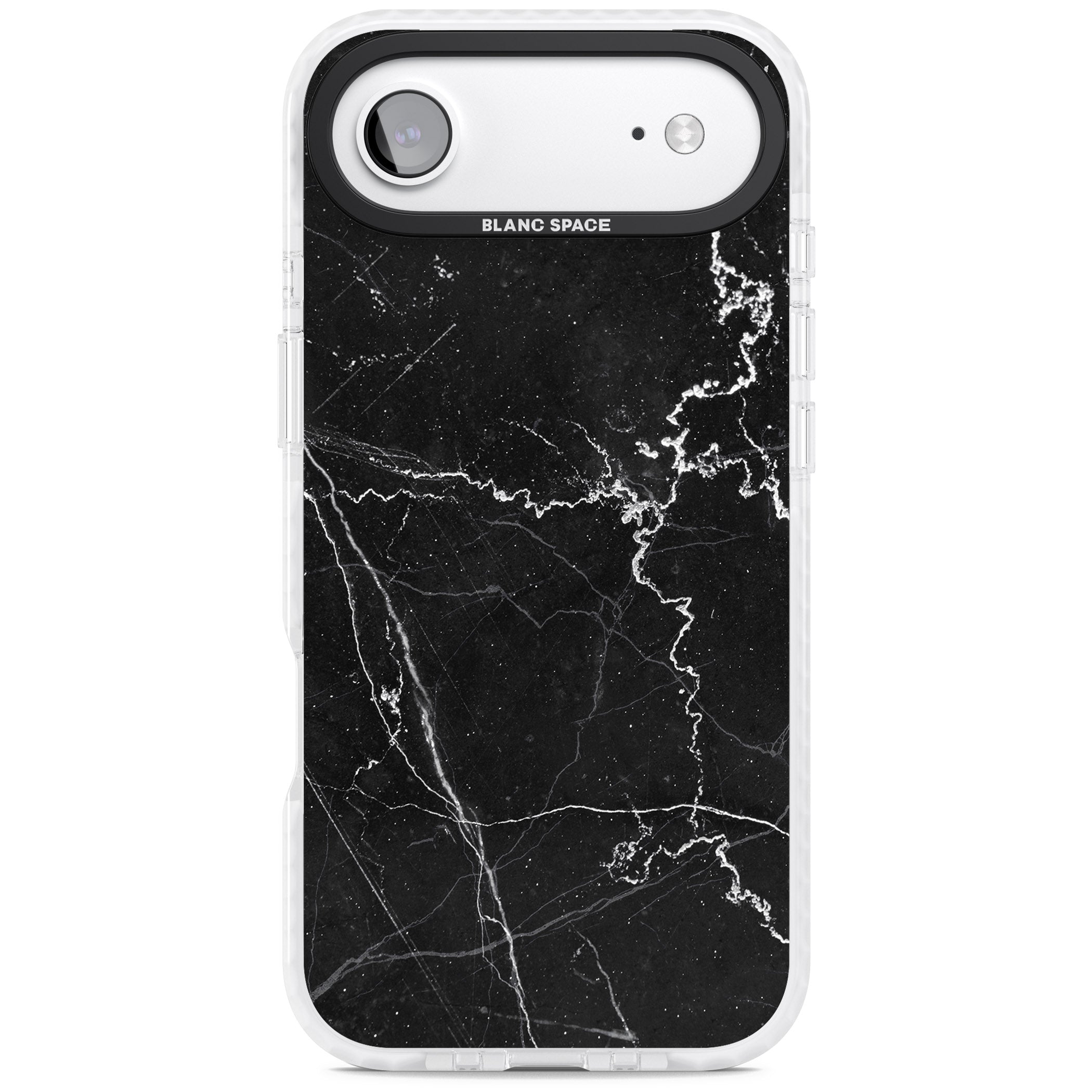 Bold Black Marble With White Texture iPhone 17 Air Impact Pro Clear Phone Case