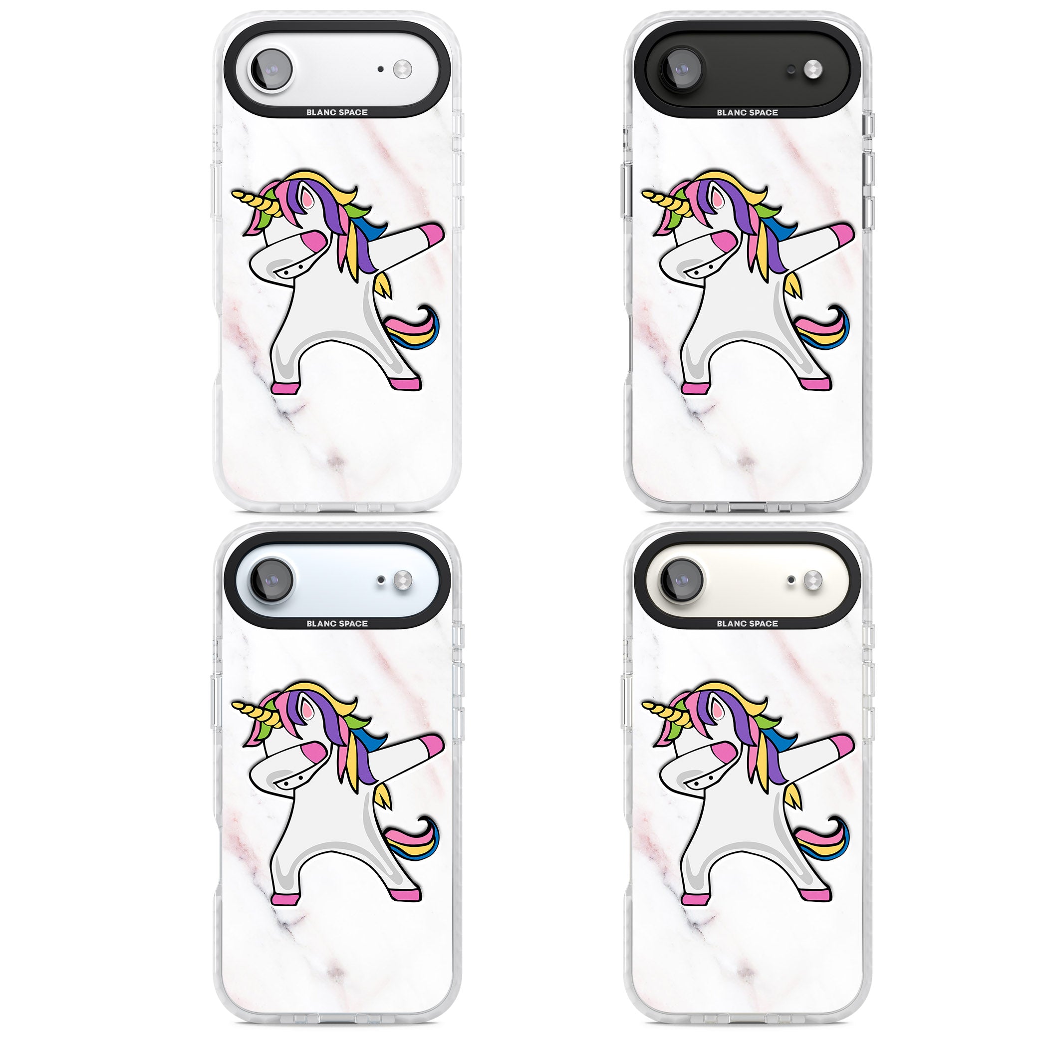 Designer Marble Unicorn Dab iPhone 17 Air Impact Pro Clear Phone Case APT Impact Protection