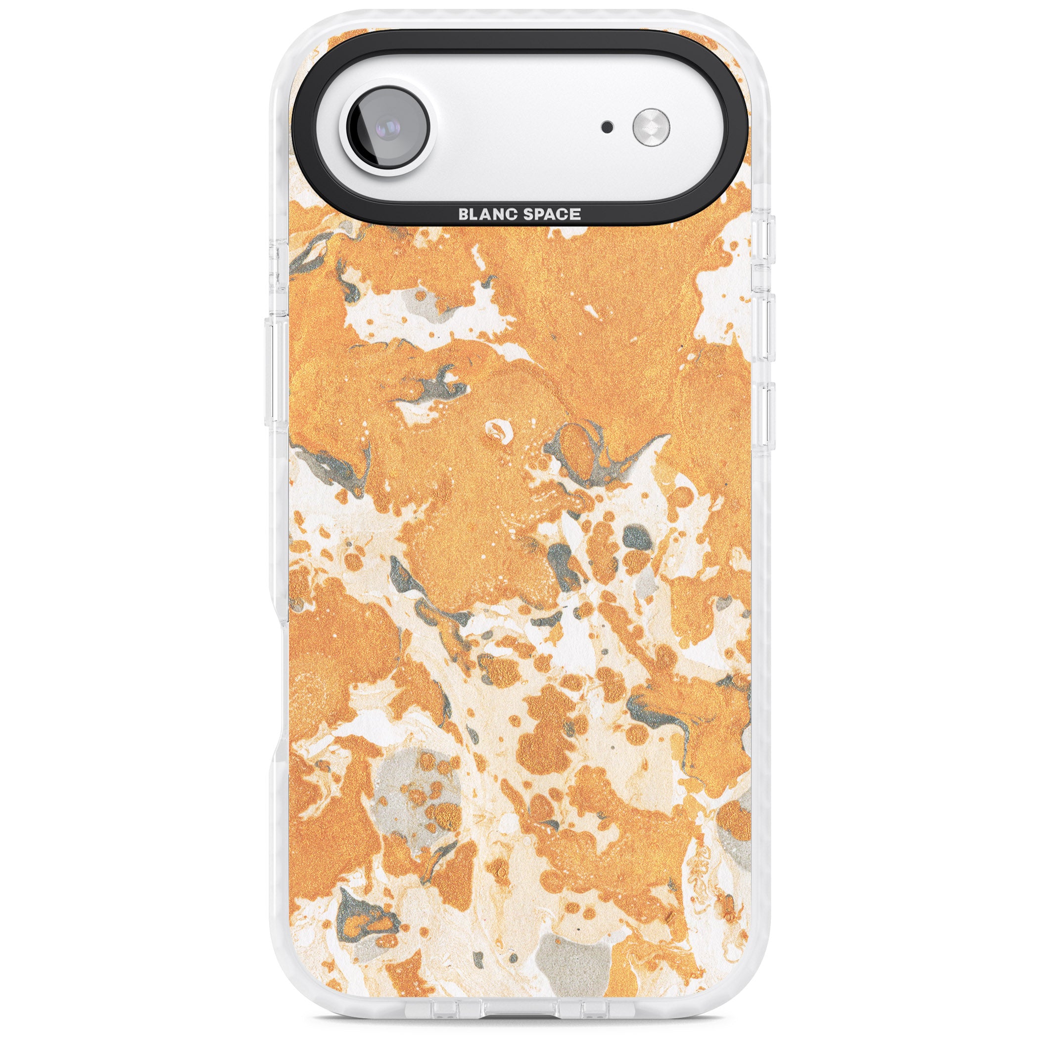 Orange Marbled iPhone 17 Air Impact Pro Clear Phone Case