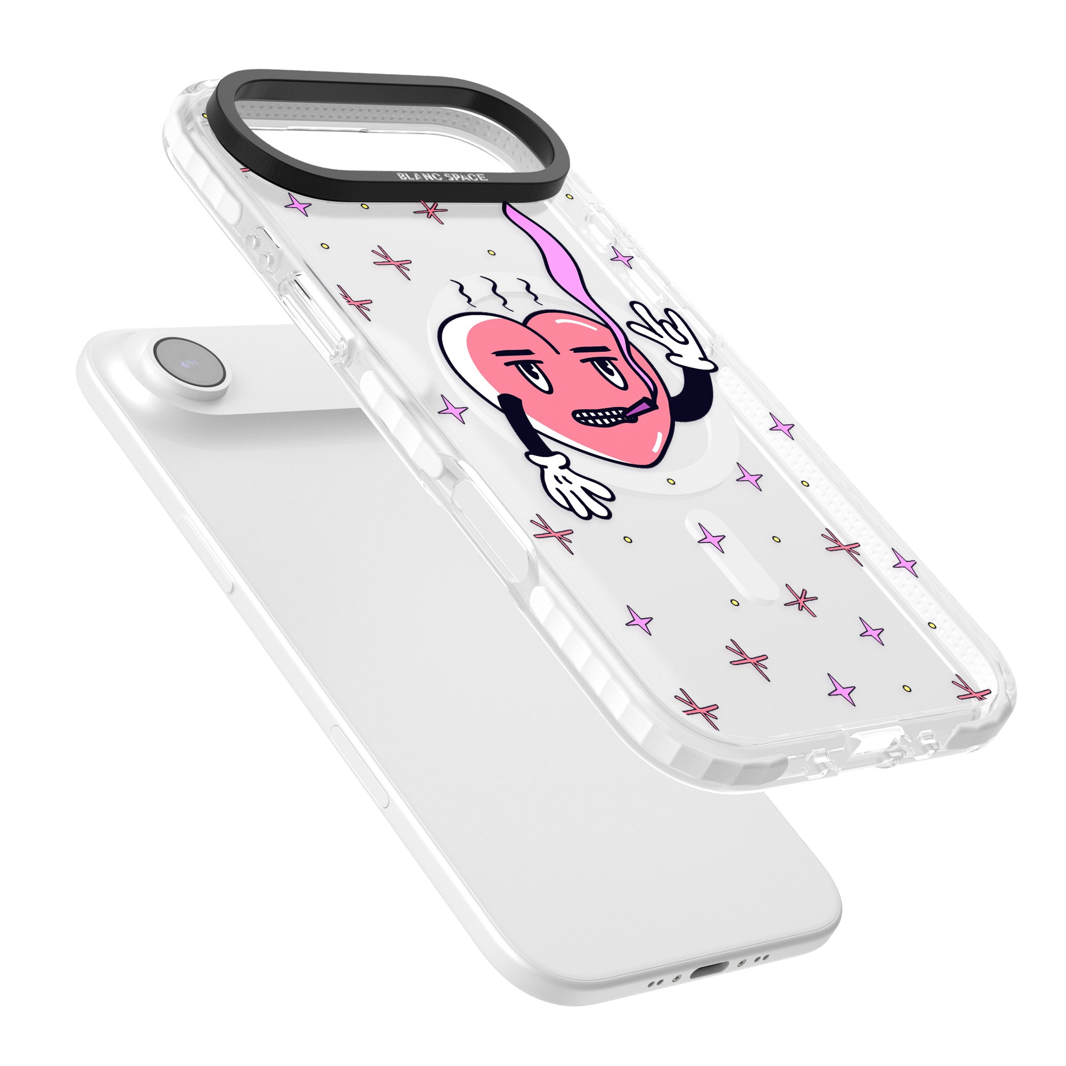 Quirky Heart iPhone 17 Air Impact Pro Clear Phone Case Colours