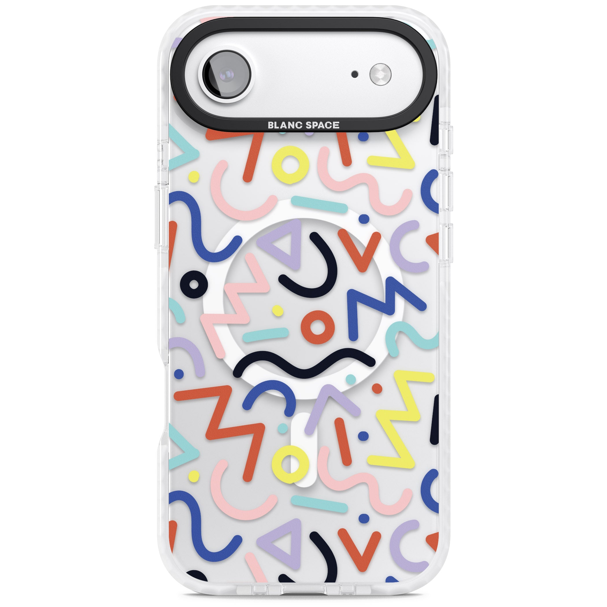 Memphis Retro Pattern iPhone 17 Air Impact Pro Clear Phone Case