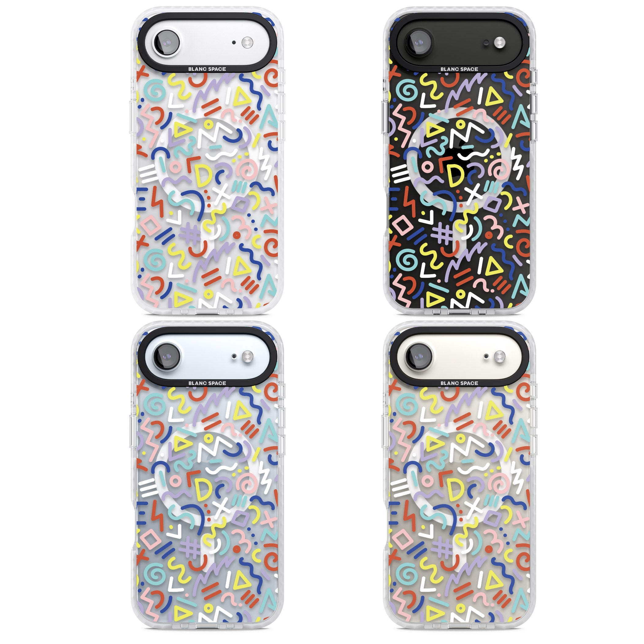 Colorful Retro Pattern iPhone 17 Air Impact Pro Clear Phone Case APT Impact Protection