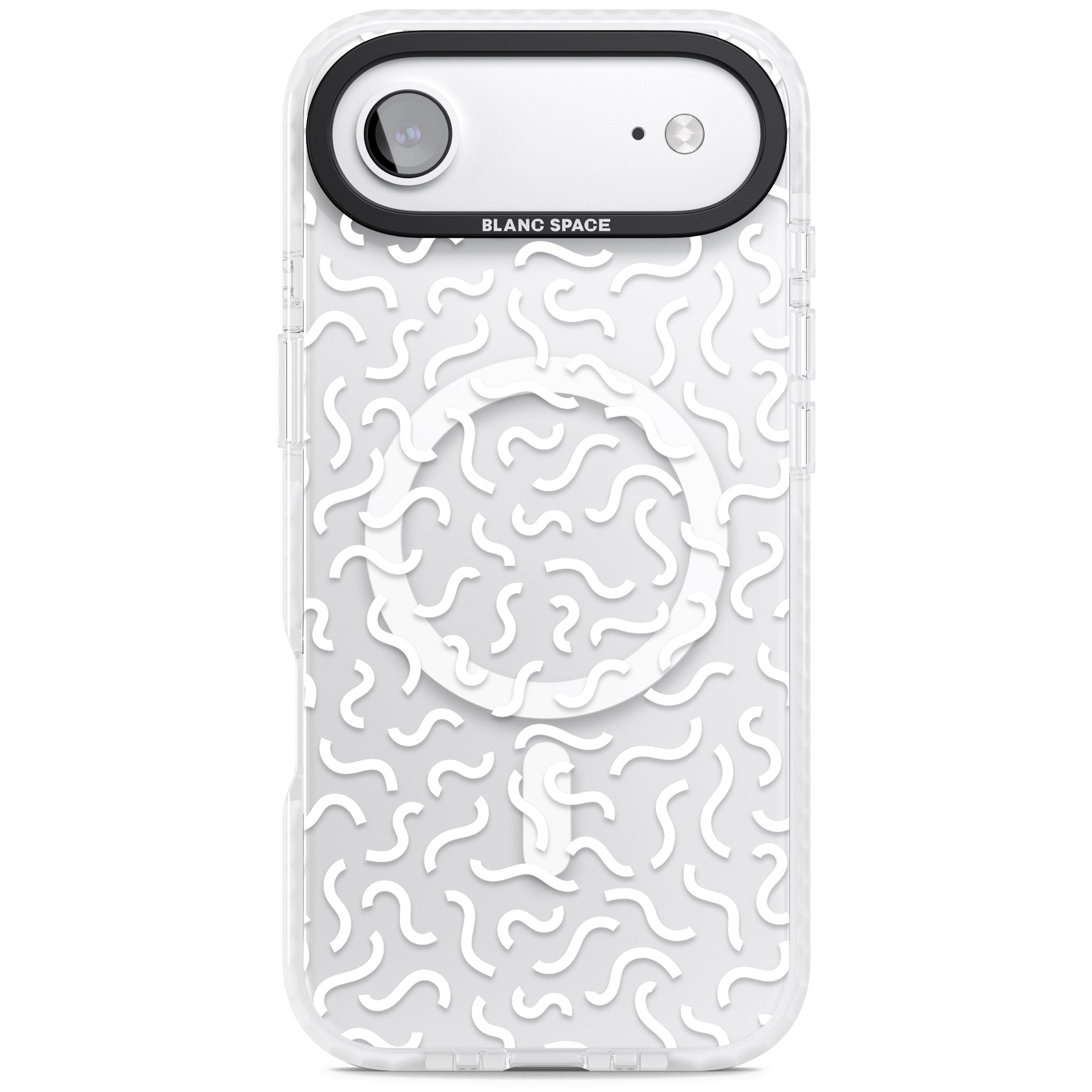 Black & White Wavy Pattern iPhone 17 Air Impact Pro Clear Phone Case