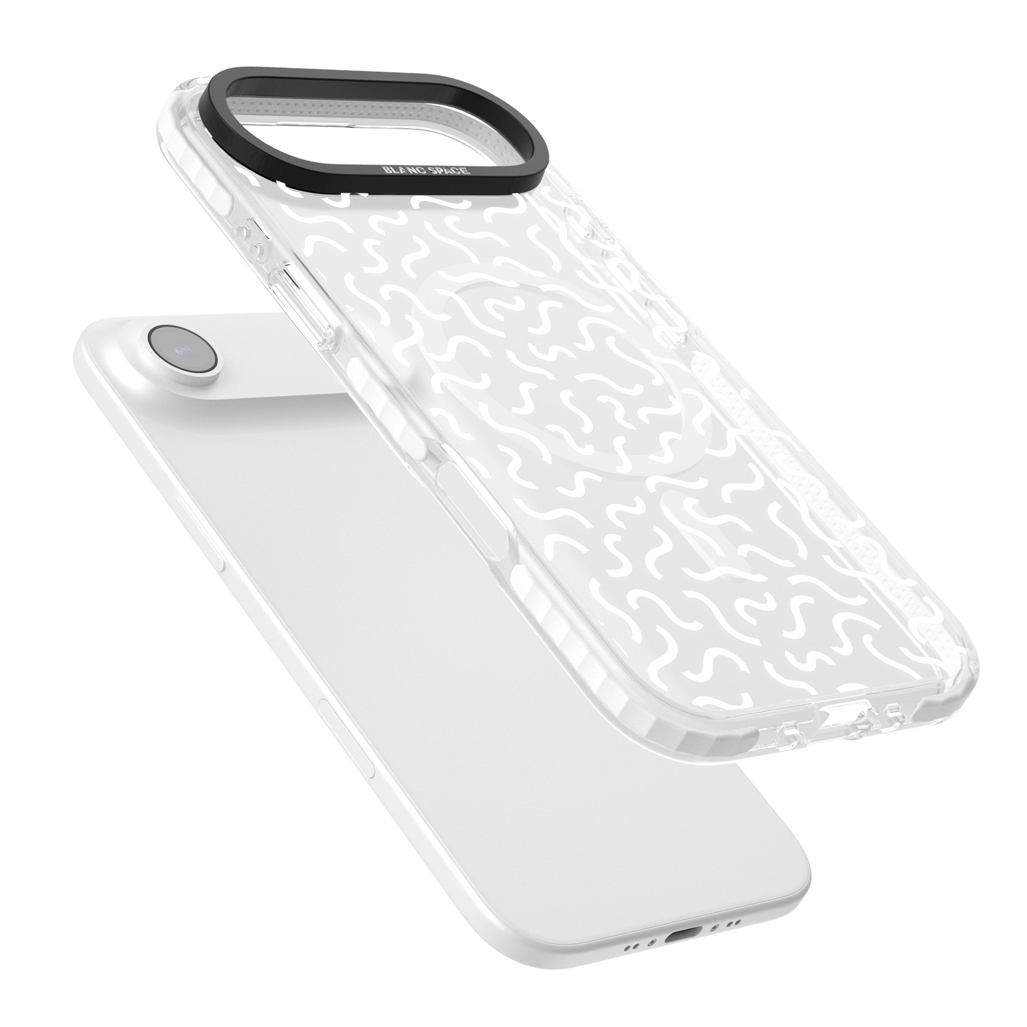 Black & White Wavy Pattern iPhone 17 Air Impact Pro Clear Phone Case Colours