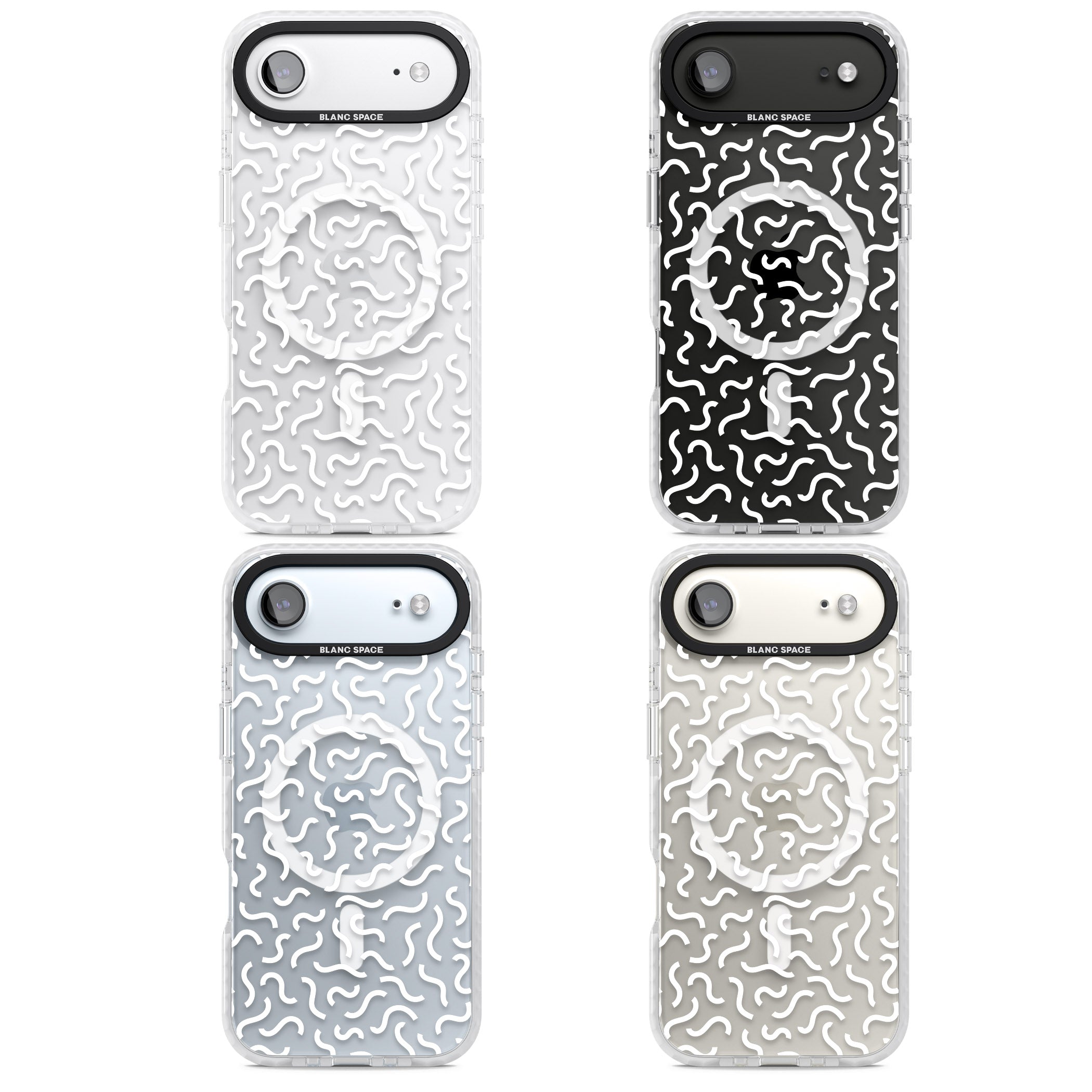 Black & White Wavy Pattern iPhone 17 Air Impact Pro Clear Phone Case APT Impact Protection