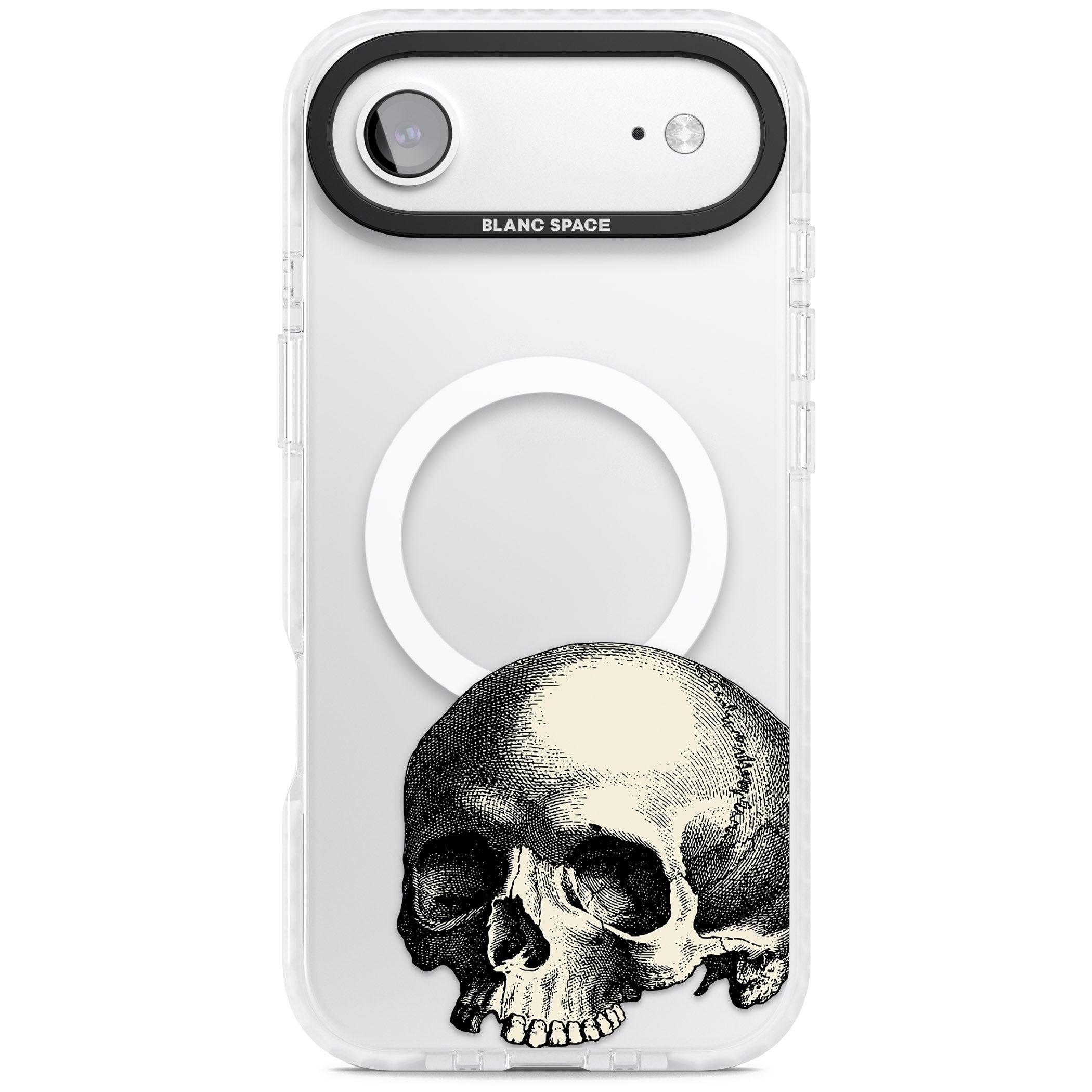 Minimal Vintage Skull iPhone 17 Air Impact Pro Clear Phone Case