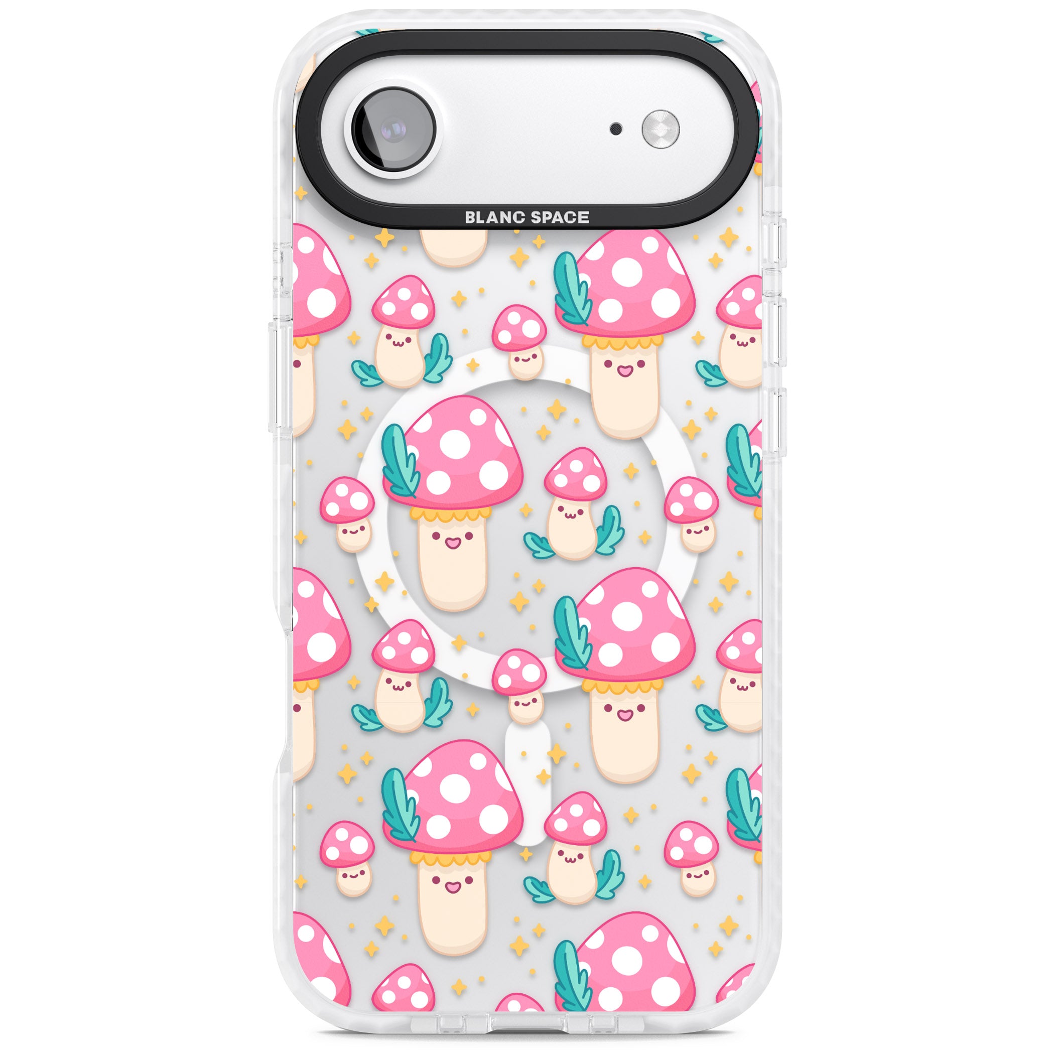 Cute Mushroom Pattern iPhone 17 Air Impact Pro Clear Phone Case