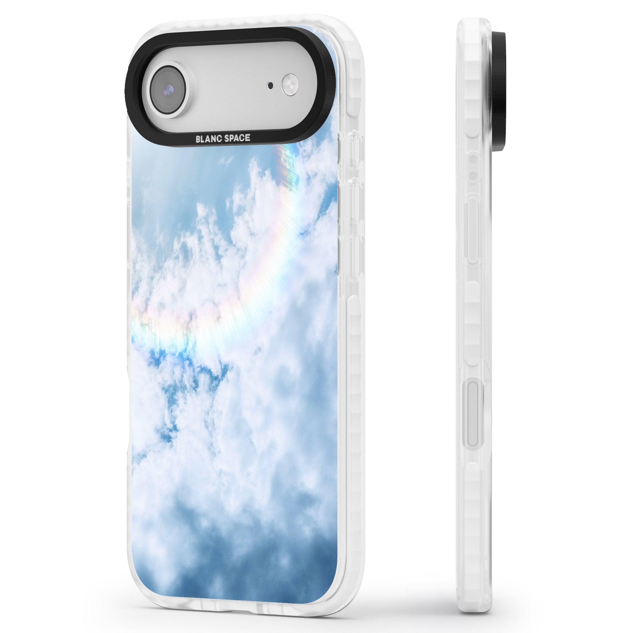 Pastel Rainbow Sky iPhone 17 Air Impact Pro Clear Phone Case Side Profile