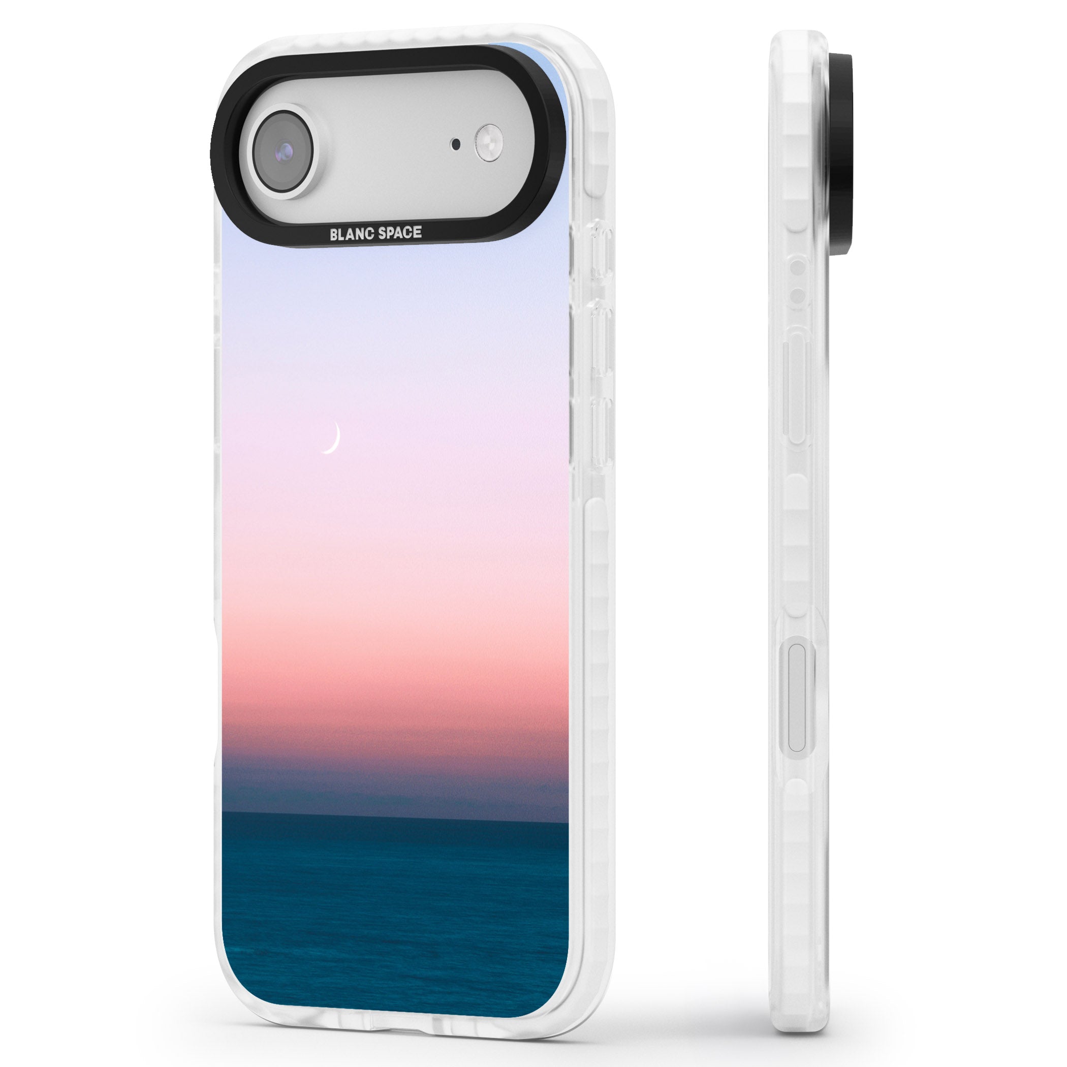 Pastel Ocean Sunset iPhone 17 Air Impact Pro Clear Phone Case Side Profile