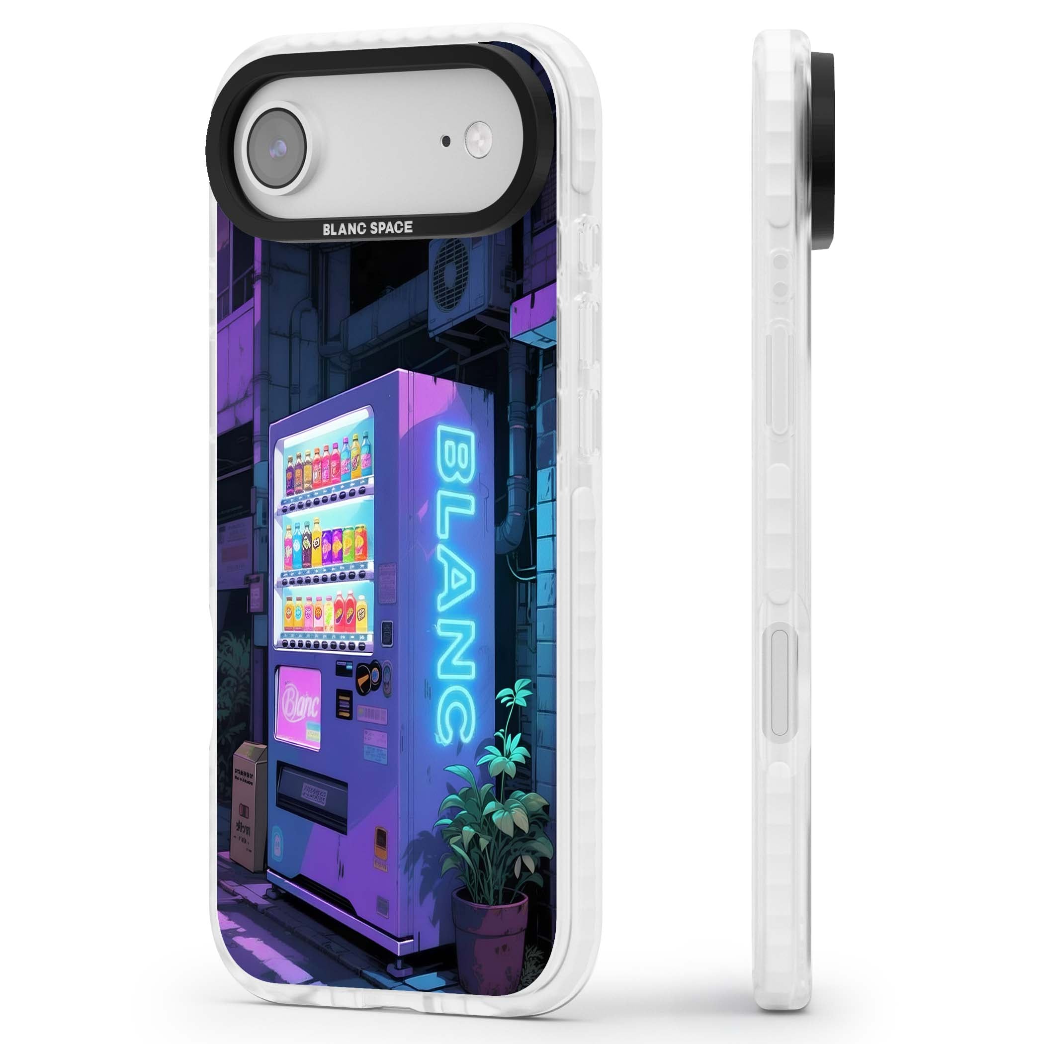 Shibuya Glow Japanese iPhone case featuring a glowing Tokyo vending machine, neon signage, and moody purple alleyway | Impact Magsafe case for iPhone Air