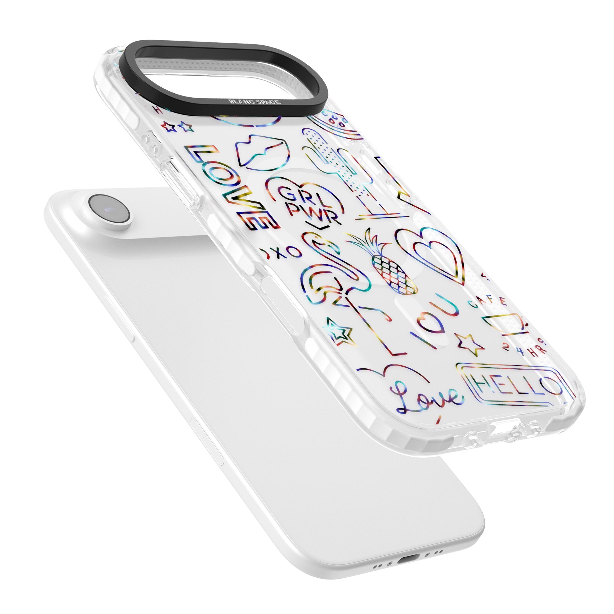 Funky Nebula Neon Sign iPhone 17 Air Impact Pro Clear Phone Case Colours