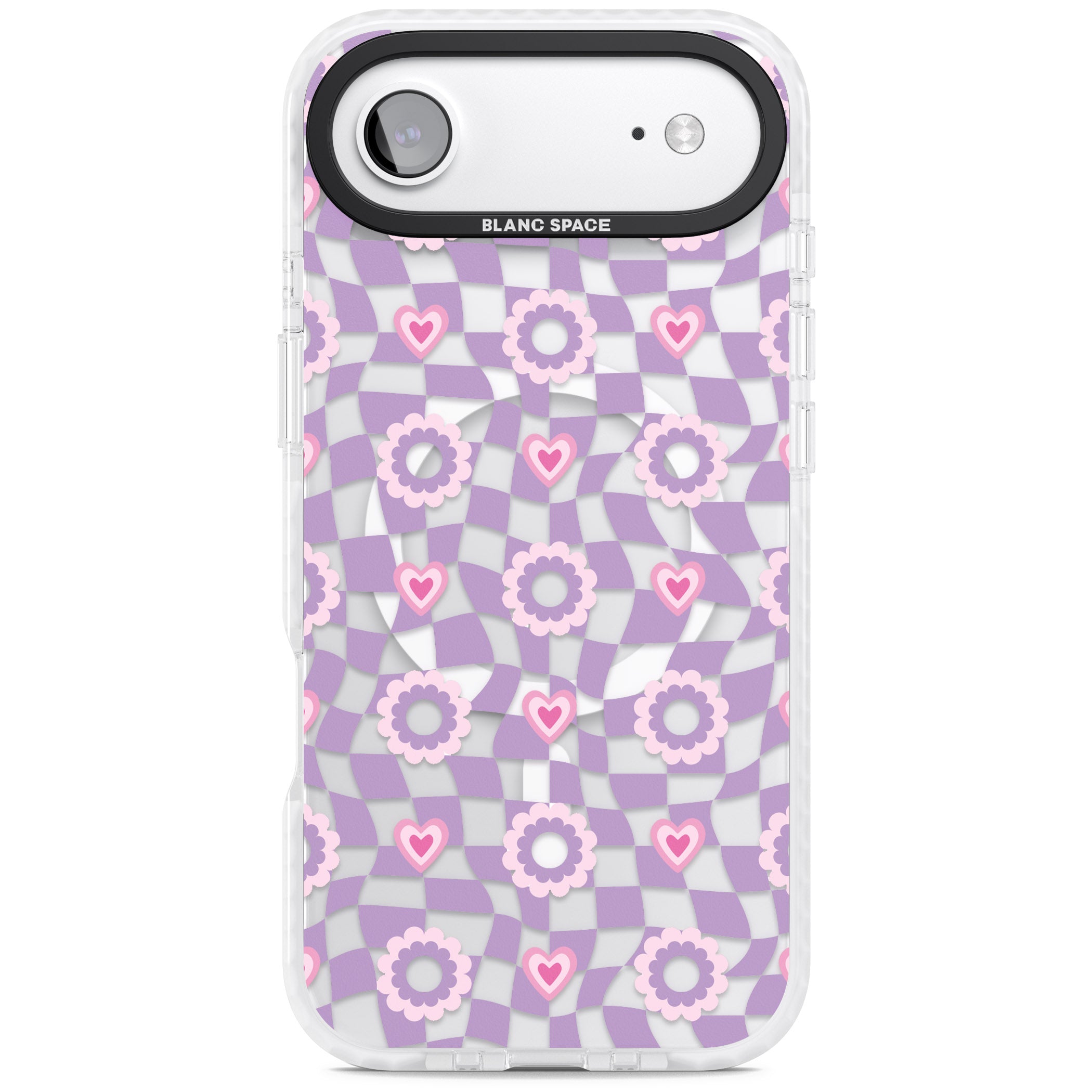 Checkered Love Pattern iPhone 17 Air Impact Pro Clear Phone Case