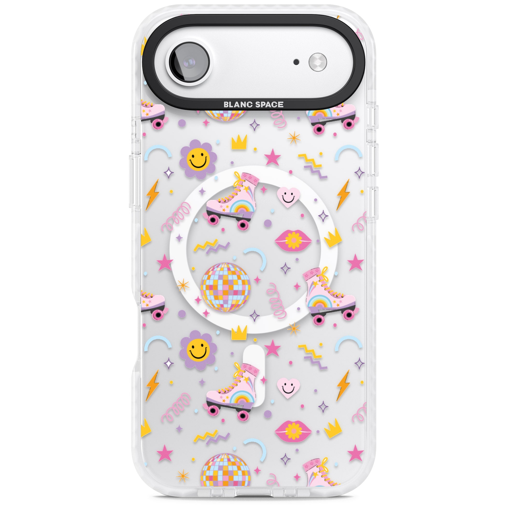 Roller Disco Pattern iPhone 17 Air Impact Pro Clear Phone Case