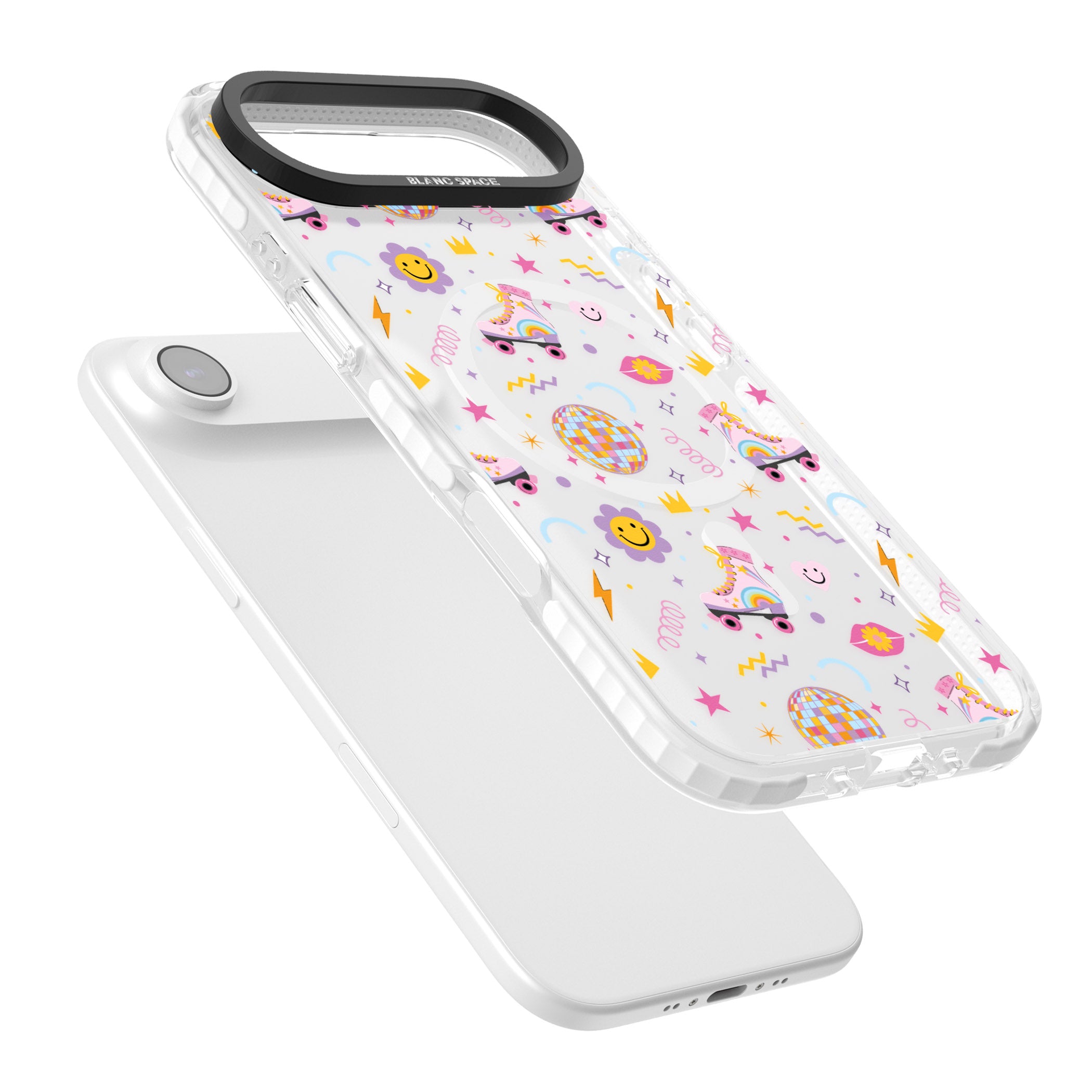 Roller Disco Pattern iPhone 17 Air Impact Pro Clear Phone Case Colours